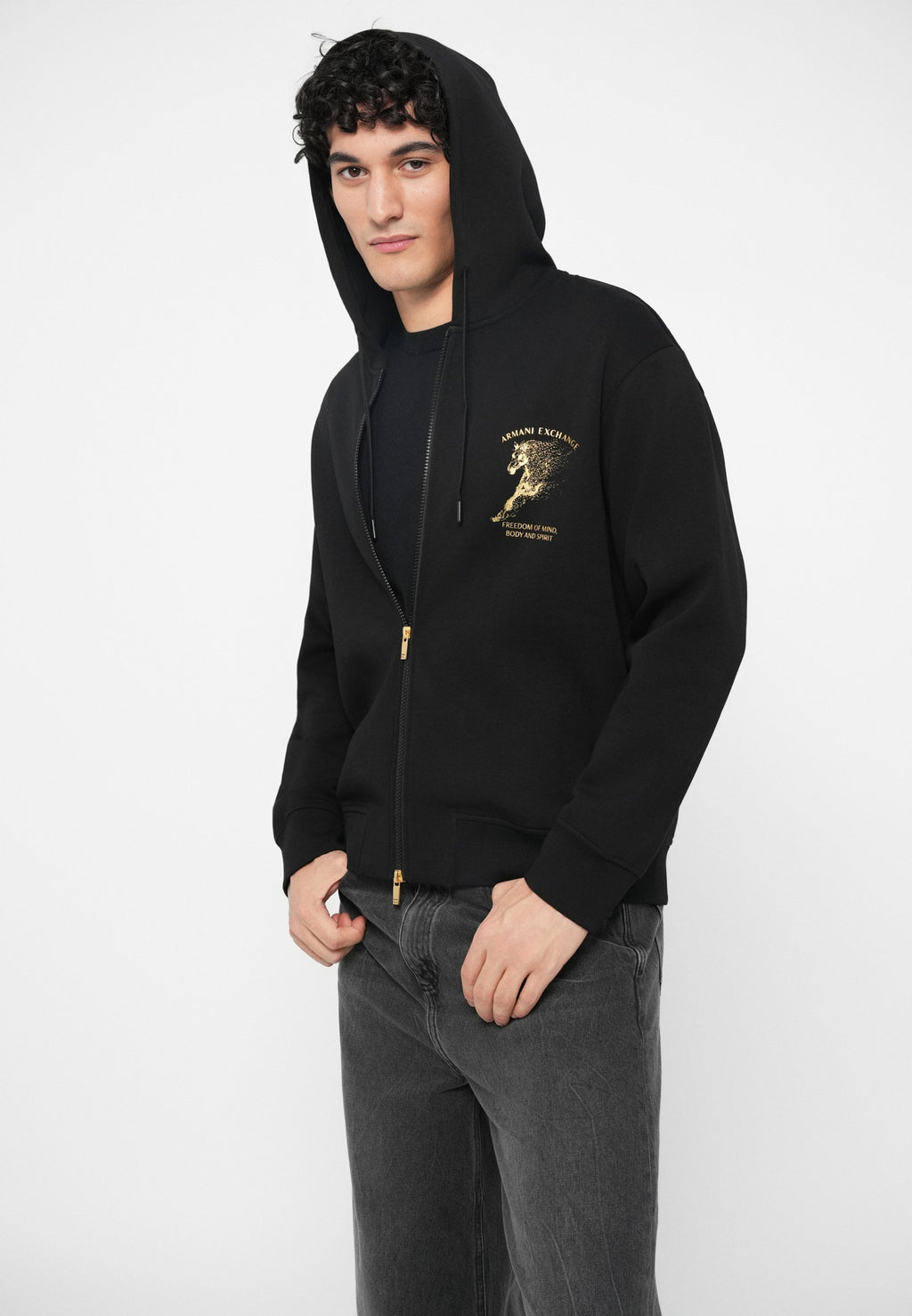 UNISEX - Zip-up sweatshirt - black