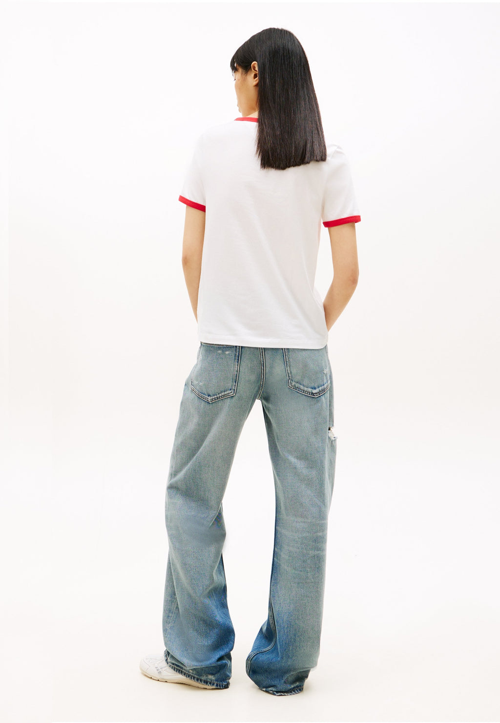 WAVY FLAG CONTRAST RINGER T-SHIRT - Print T-shirt - ecru