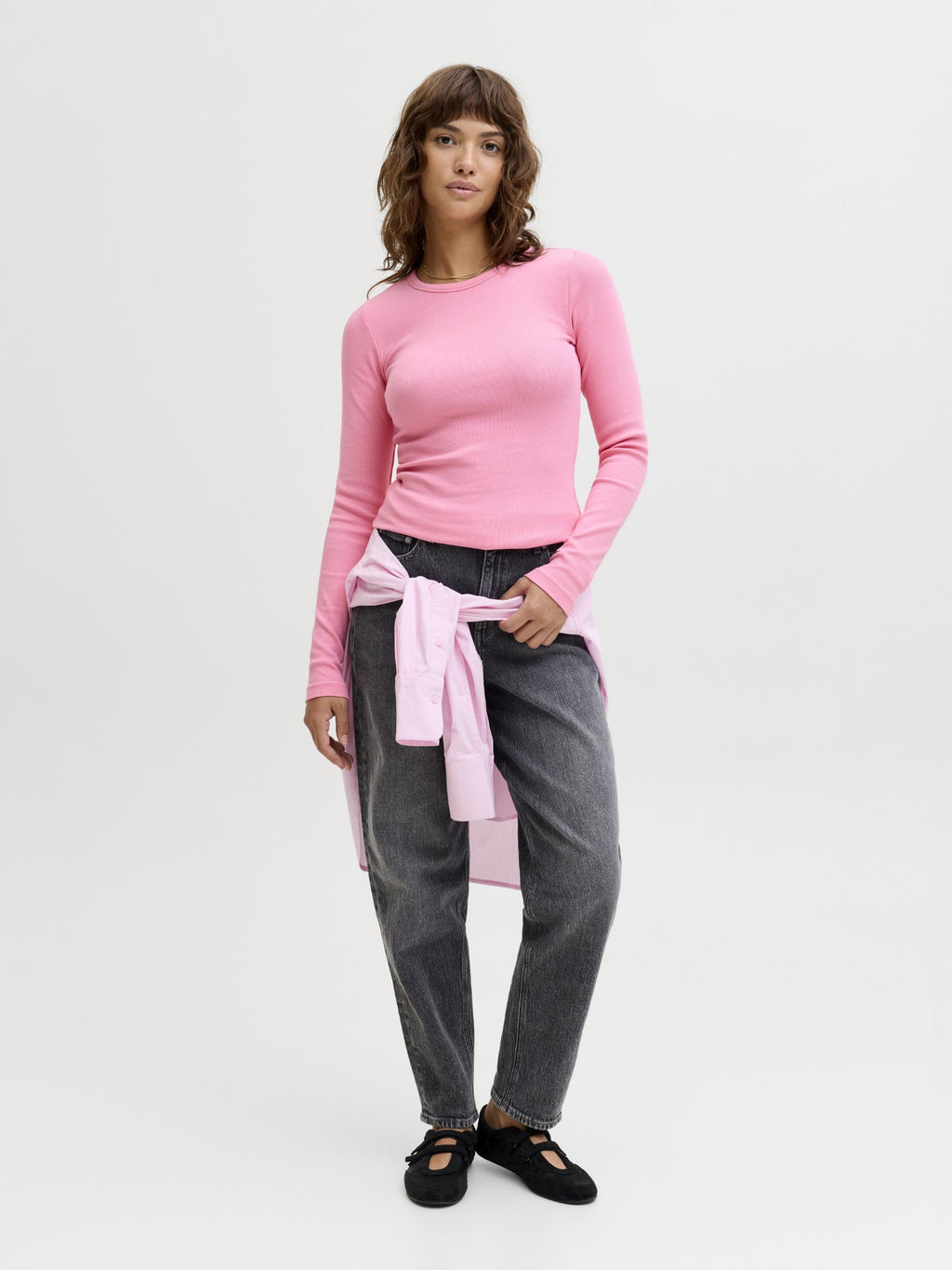 JXFREYA STR LS RIB TEE - Long sleeved top - morning glory