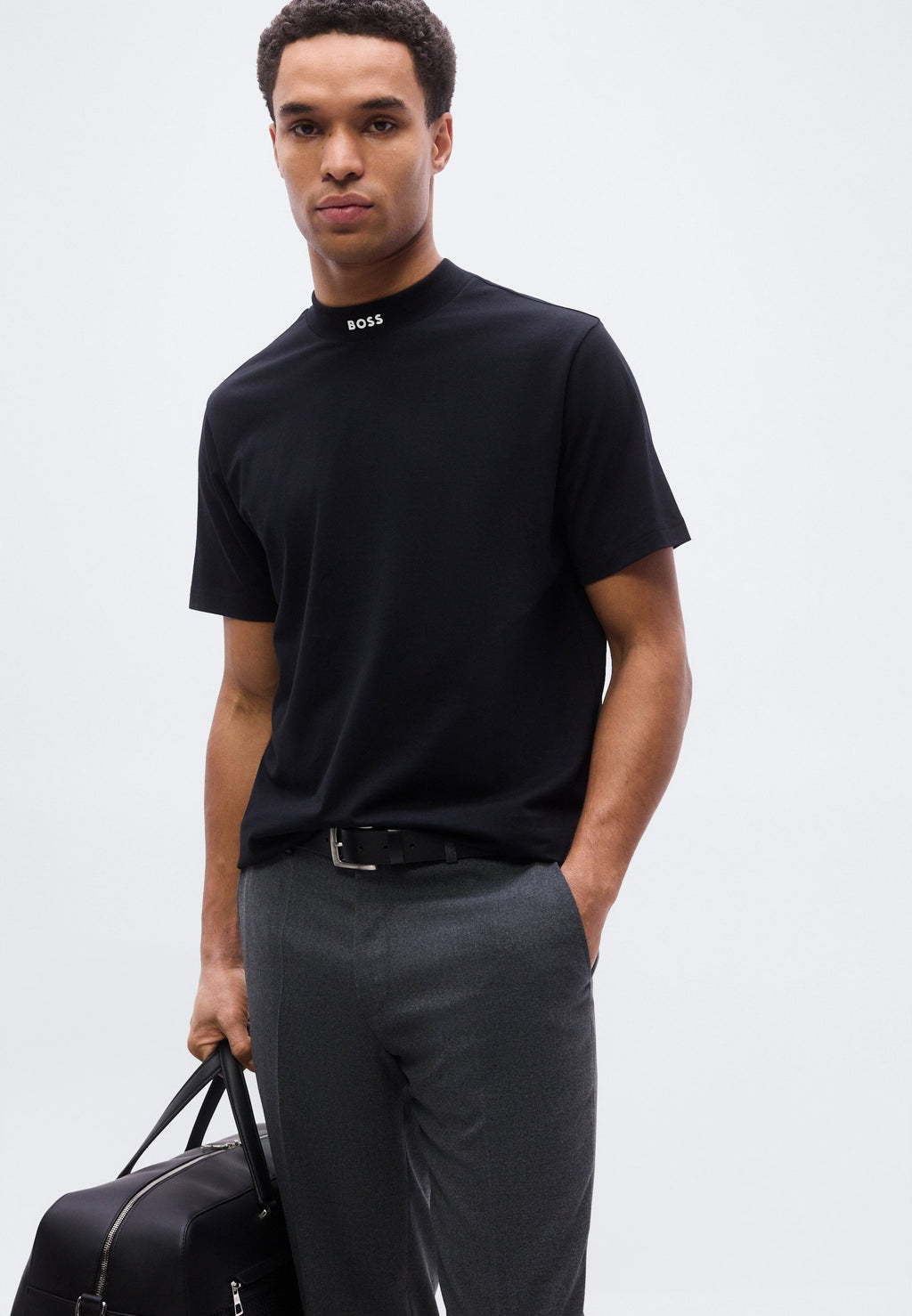 TEE COLLAR - Basic T-shirt - black