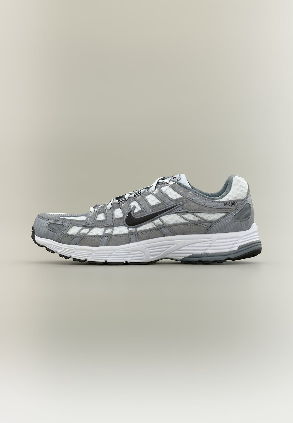 P 6000 UNISEX - Trainers - white/black/metallic cool grey/cool grey