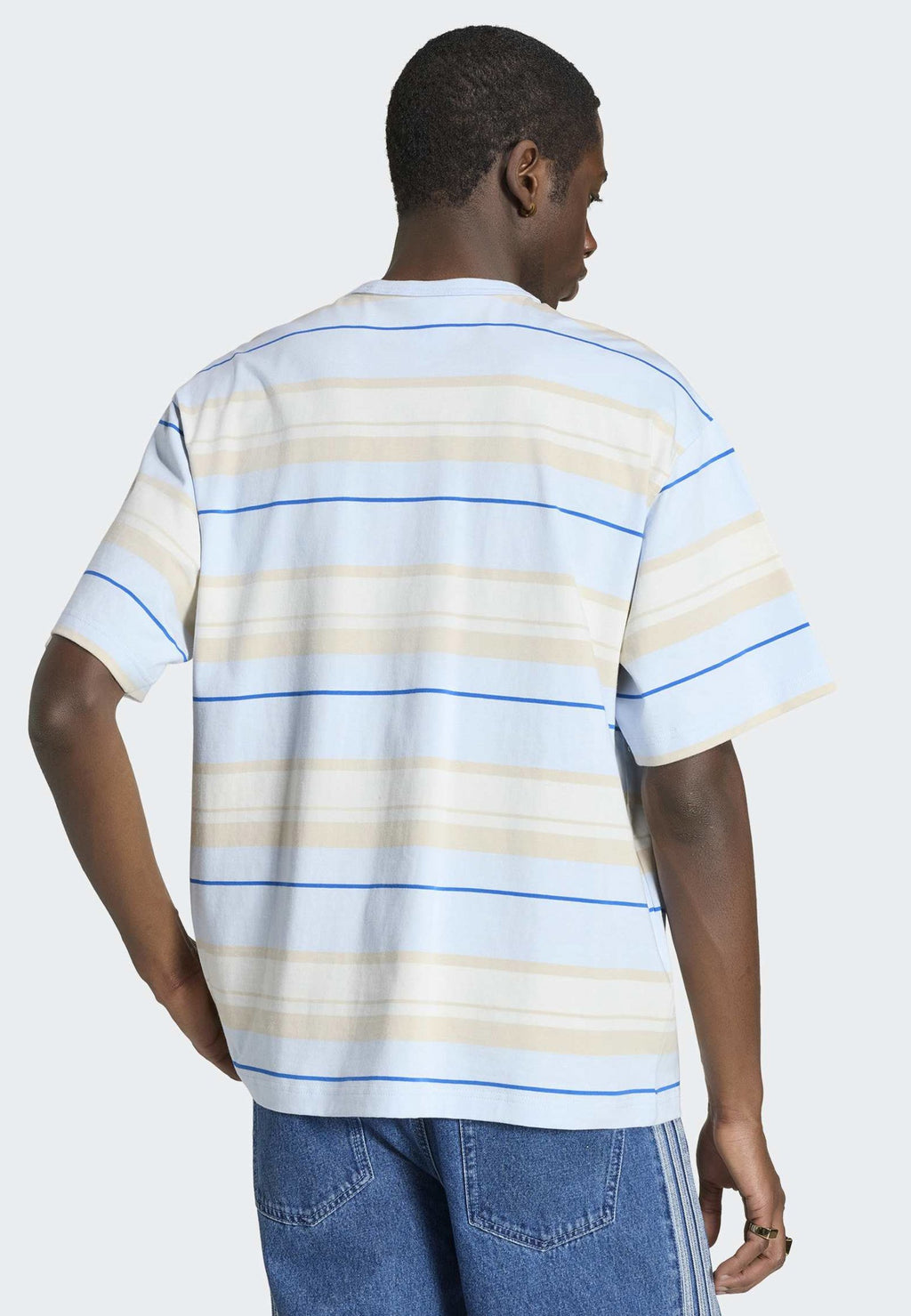 STRIPE TEE UNISEX - Print T-shirt - crystal sky