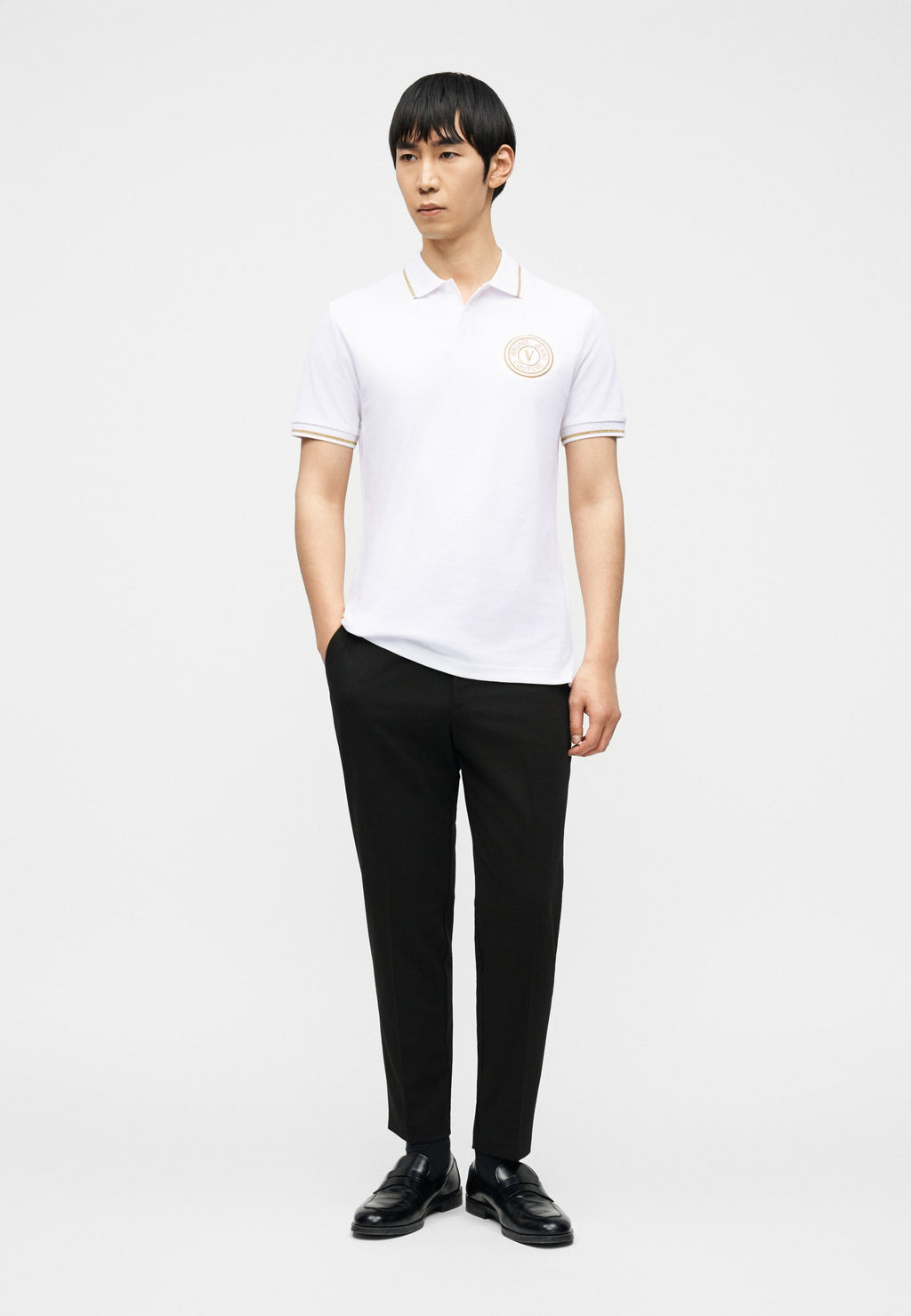EMBLEM - Polo shirt - white/gold-coloured