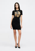 EMBLEM WAVE - Jersey dress - black/gold-coloured