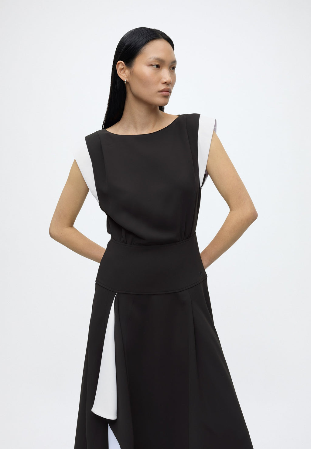 FRILL HEM MAXI - Day dress - black/white