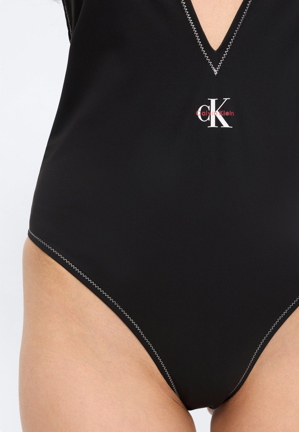 PLUNGE GRAPHIC MONOGRAM - Swimsuit - black