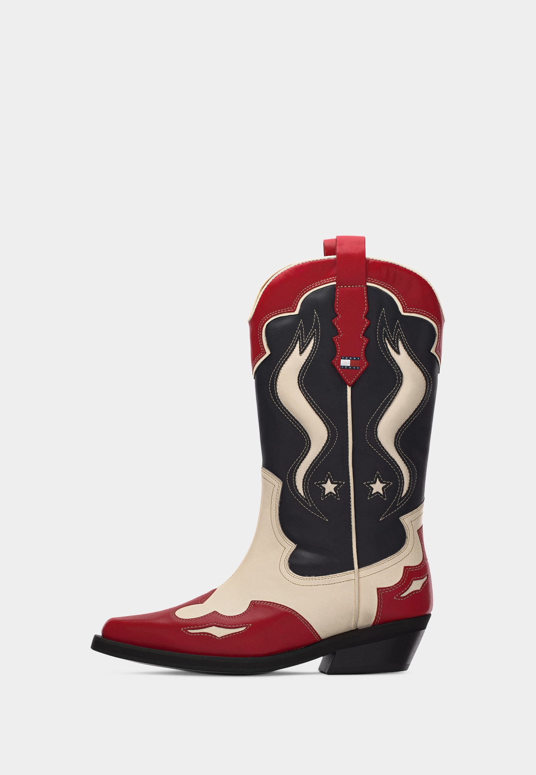 Cowboy/Biker boots - red/white/blue