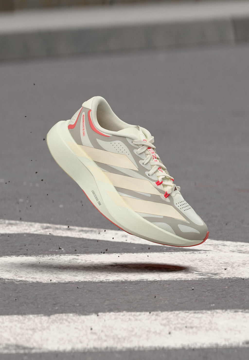 ADIZERO EVO SL EXO W - Road running shoes - off white/white/shadow red