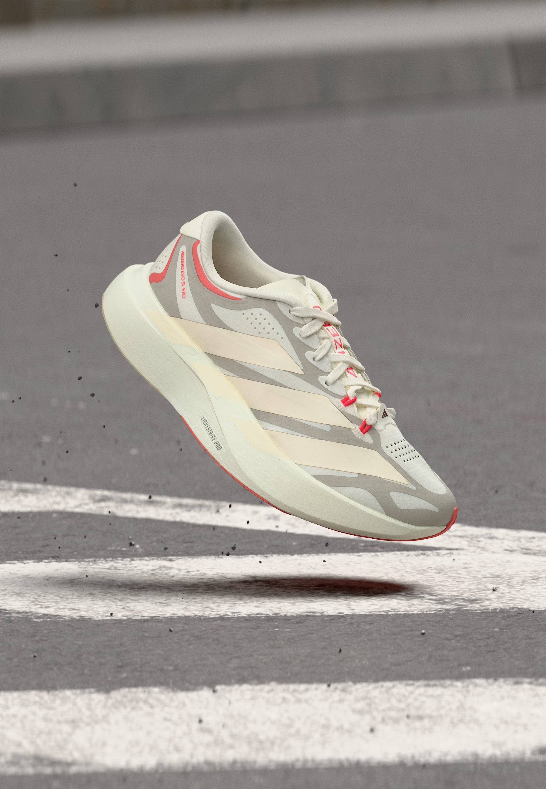 ADIZERO EVO SL EXO W - Road running shoes - off white/white/shadow red
