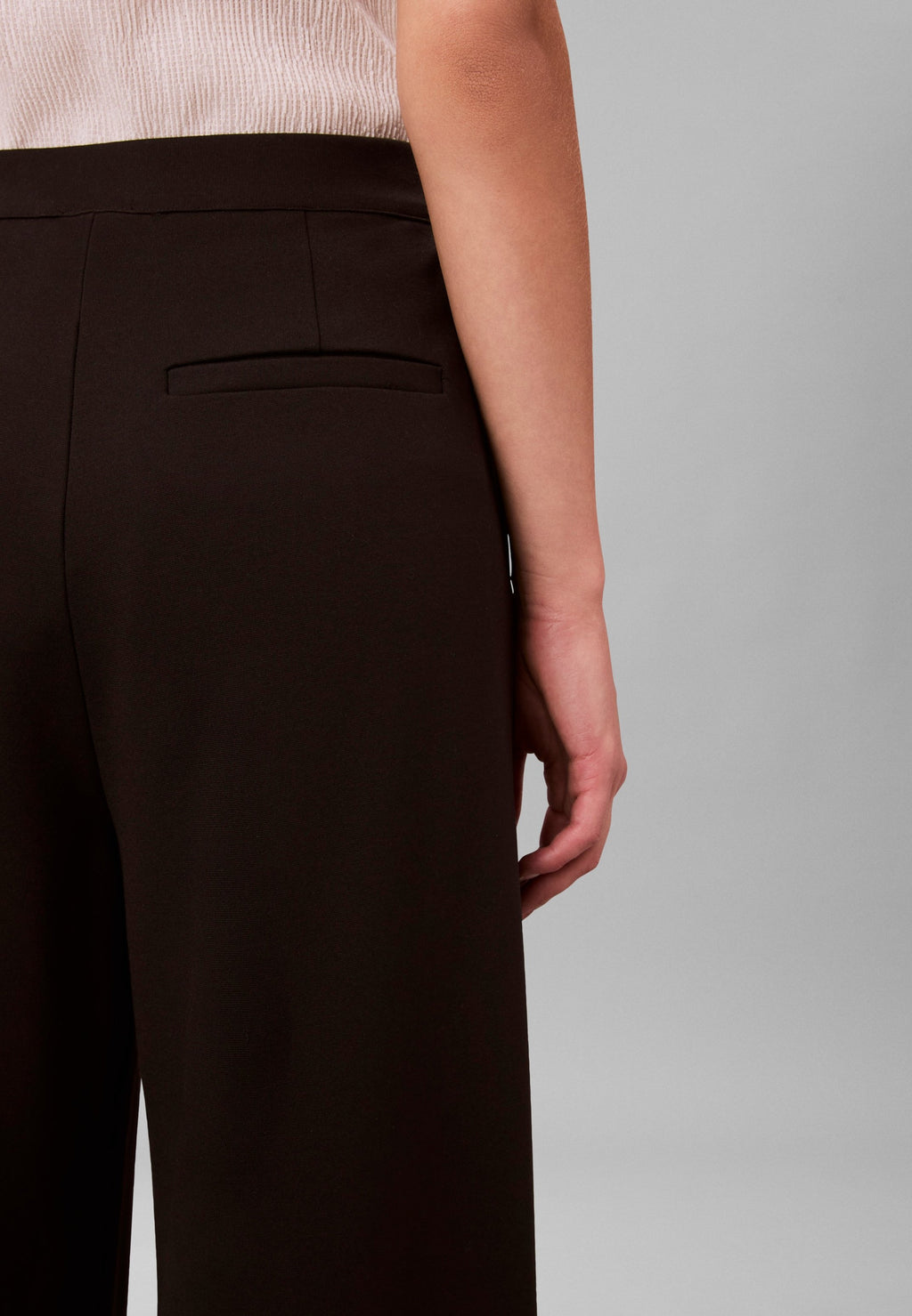 PONTE WIDE LEG PANT - Trousers - black