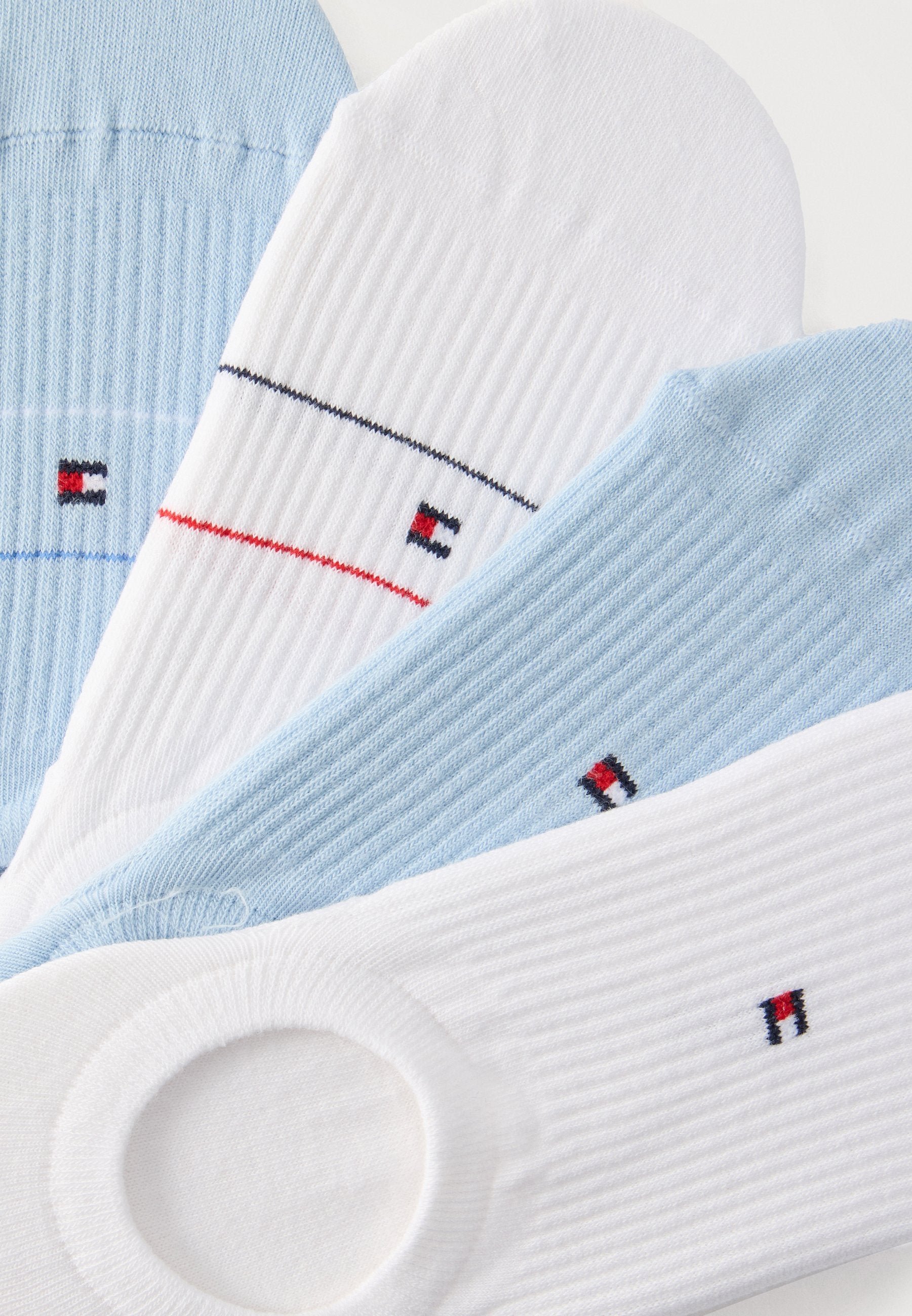 4 PACK - Invisible socks - white/light blue