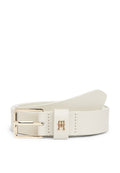 TH MONOGRAM SHINY LEATHER BELT - Belt - soft cream
