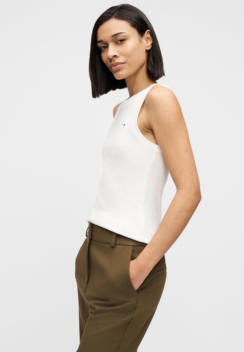 SLIM CREW NECK TANK TOP - Top - ecru