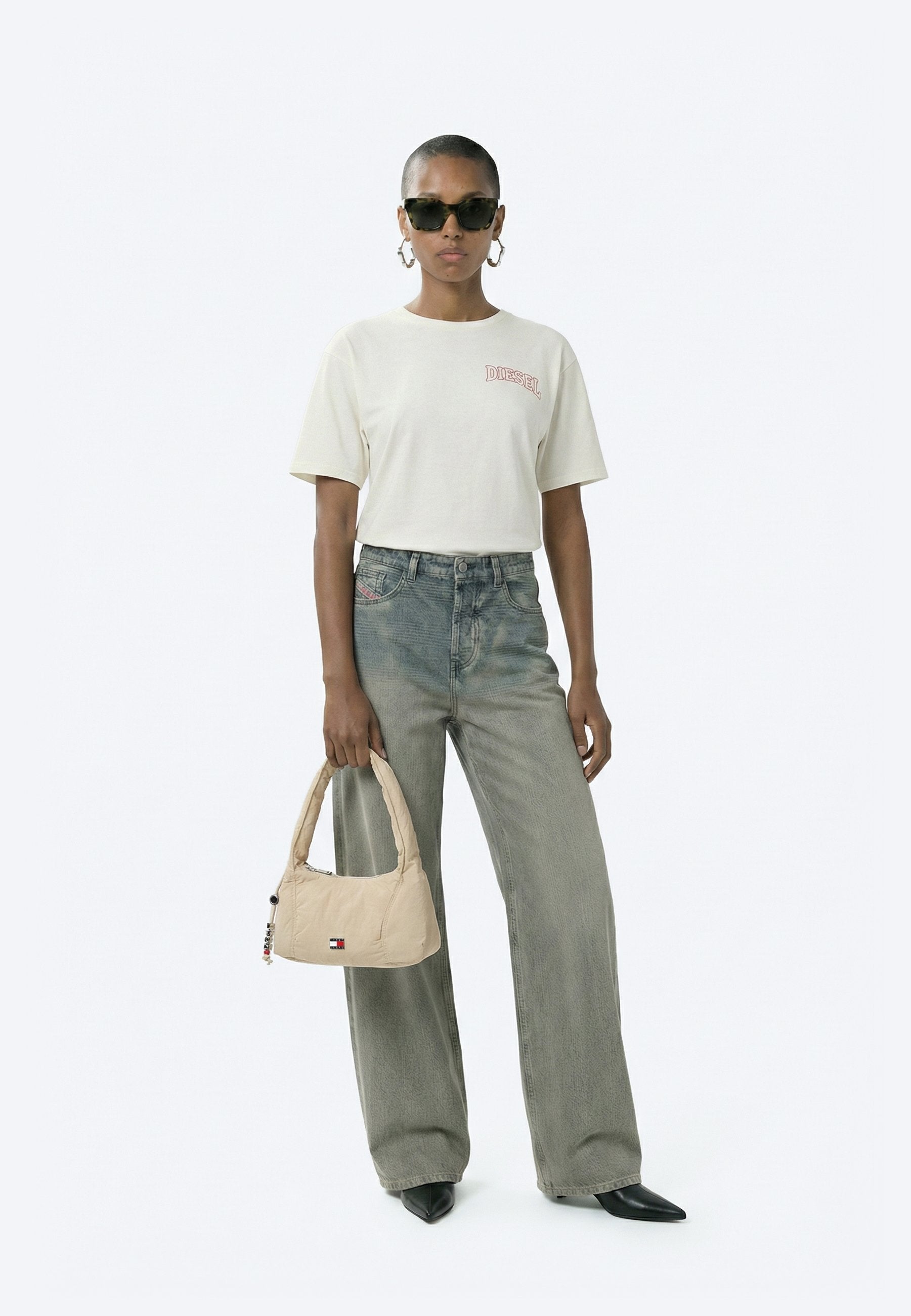 CASUAL CRINKLE TEXTURE SHOULDER BAG - Handbag - gulf sand