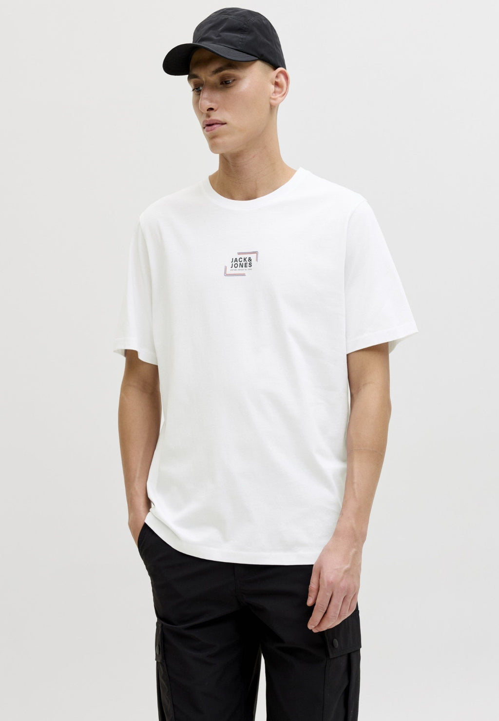 JJCORP GRAPHIC TEE O NECK 3'LÜ PAKET - Baskılı tişört - beyaz/mavi serap/lacivert blazer