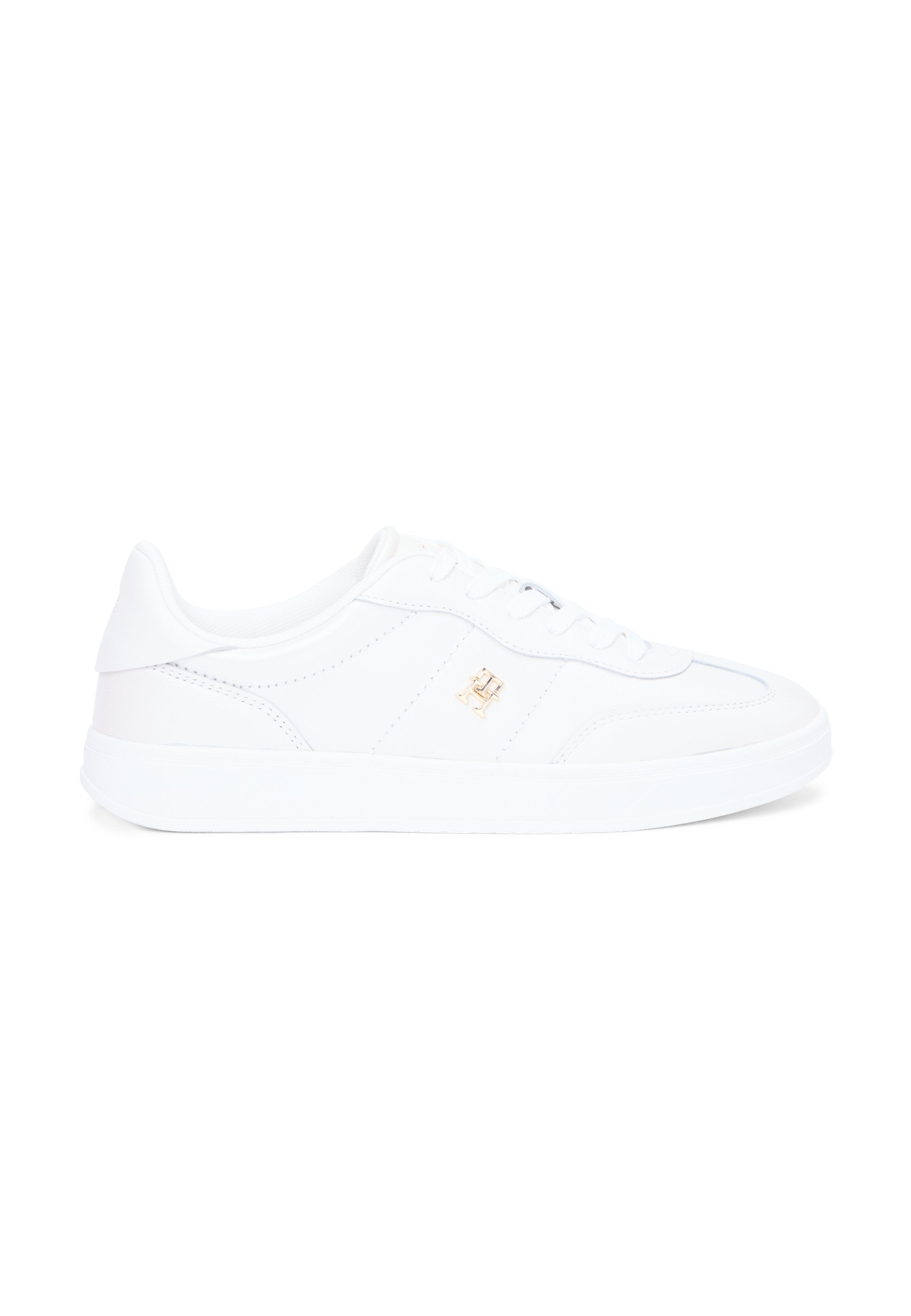 TH MONOGRAM METALLIC TRAINERS WITH LEATHER - Trainers - ecru