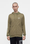 TRAIN LOGO SERIES HOODIE EXTENDED LOGO - Zip-up sweatshirt - kalamata/white