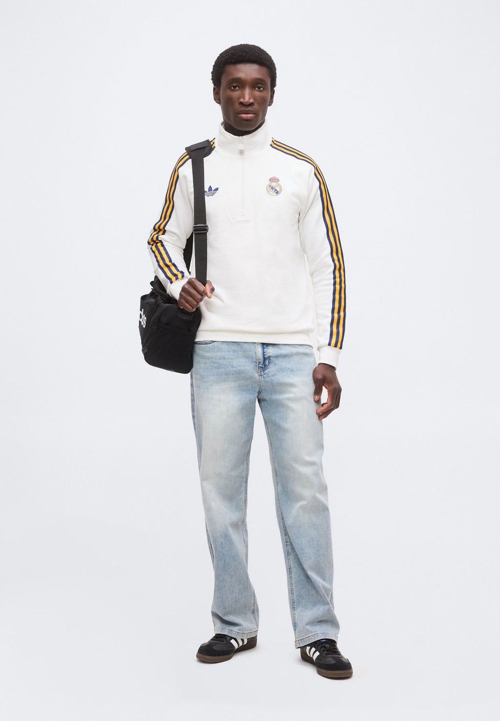 REAL MADRID HALF ZIP - ملابس نادي - أبيض