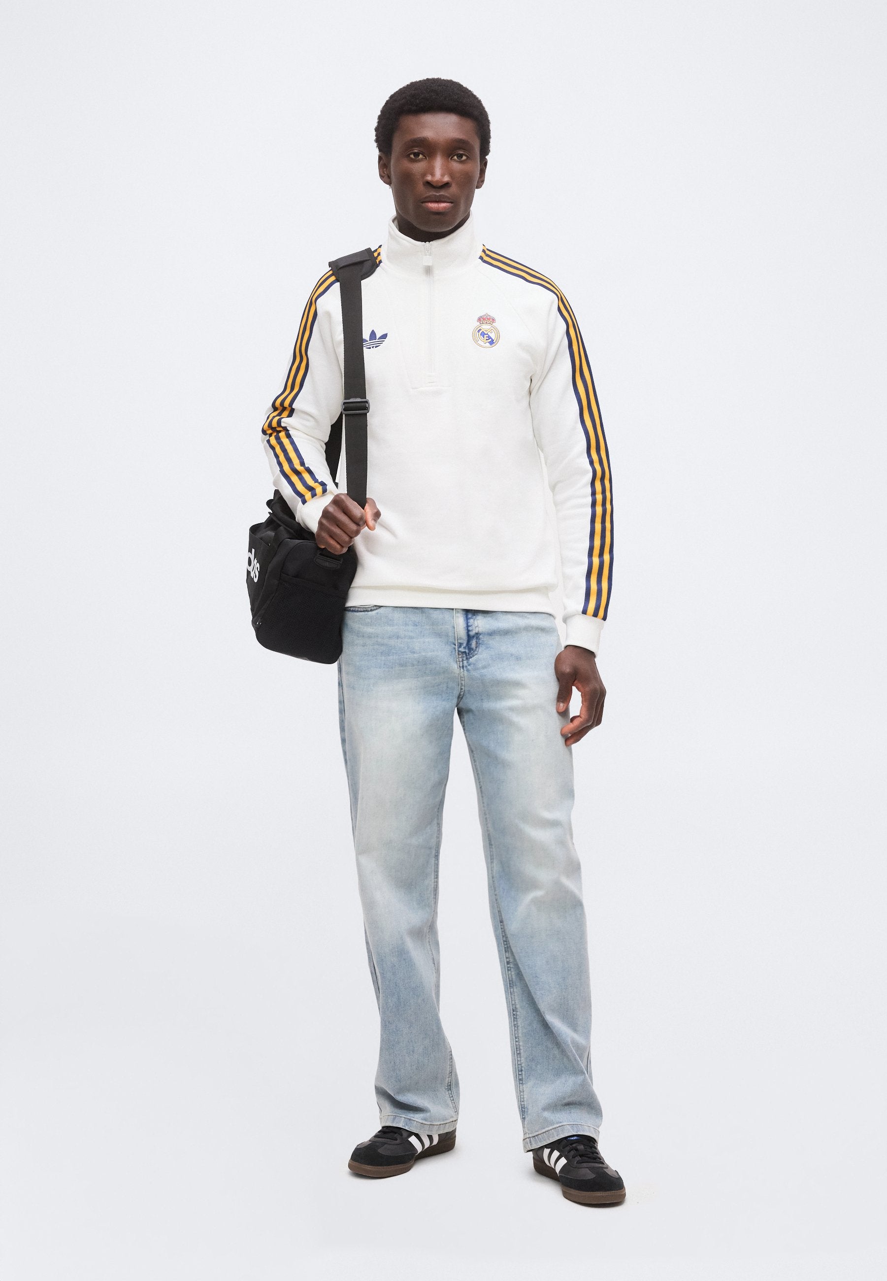 REAL MADRID HALF ZIP - ملابس نادي - أبيض