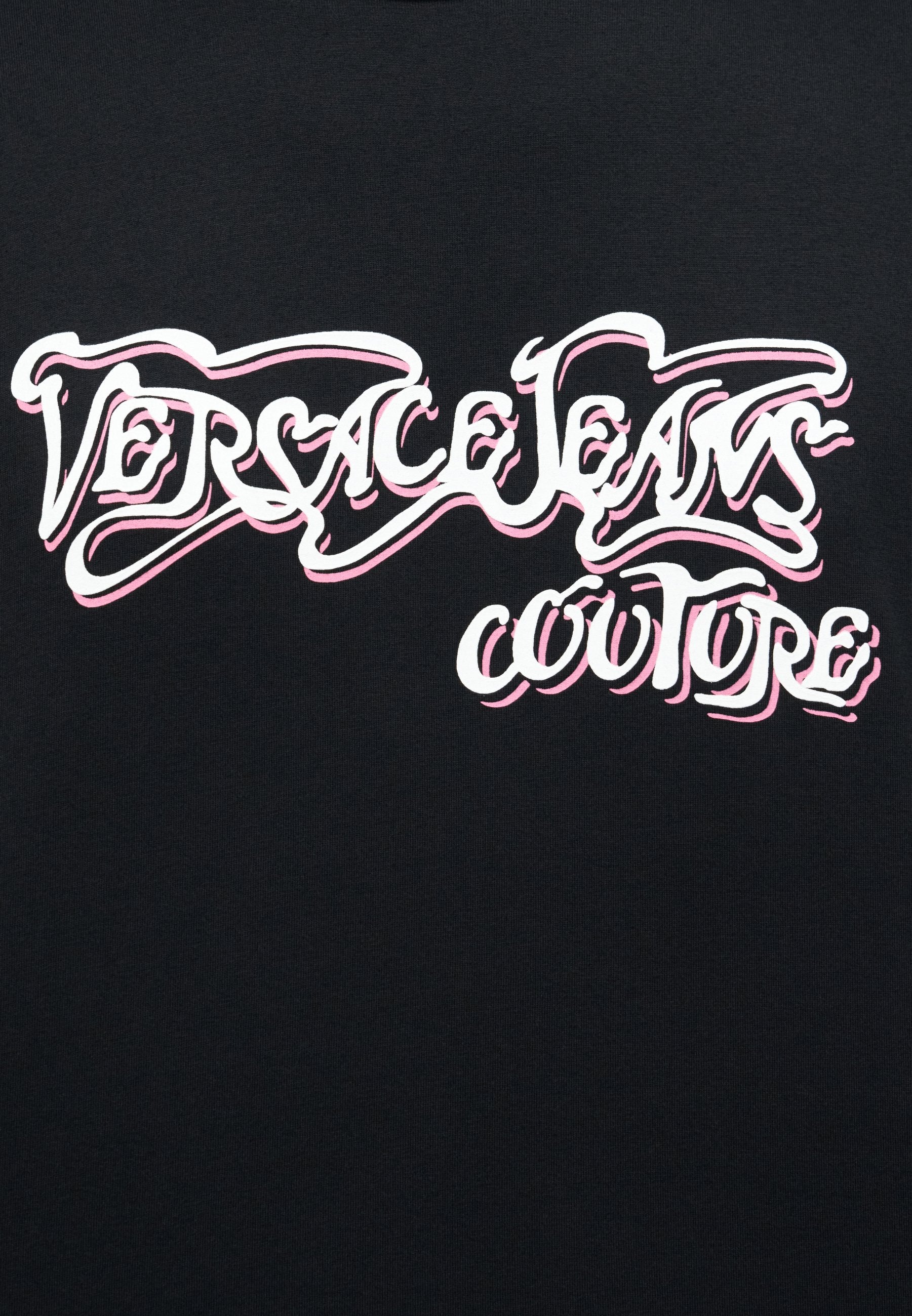 LOGO CURVED - Print T-shirt - black