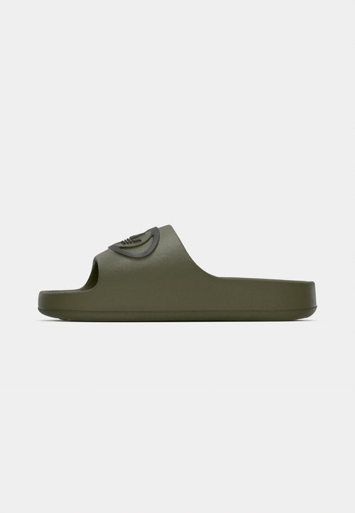 ADILETTE 00S UNISEX - Terlik - olive strata/core black