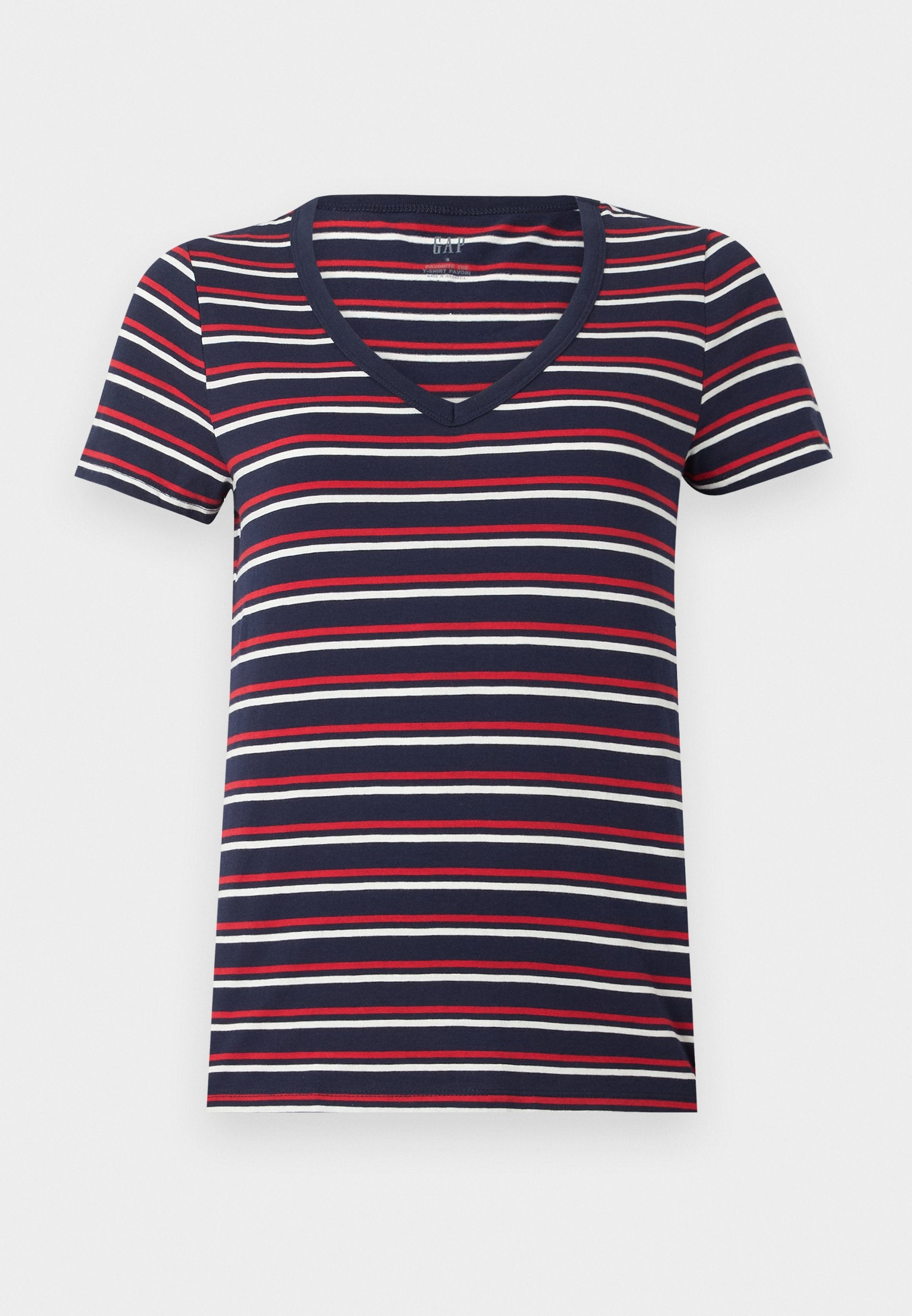 STRIPE - Print T-shirt - navy/red