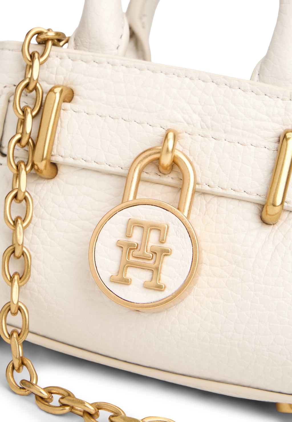 THE AMERICAN ICON LEATHER CHAIN BAG - Handbag - soft cream