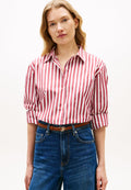 CLASSIC OVERSIZED FIT POPLIN SHIRT - Button-down blouse - ecru/liberty red