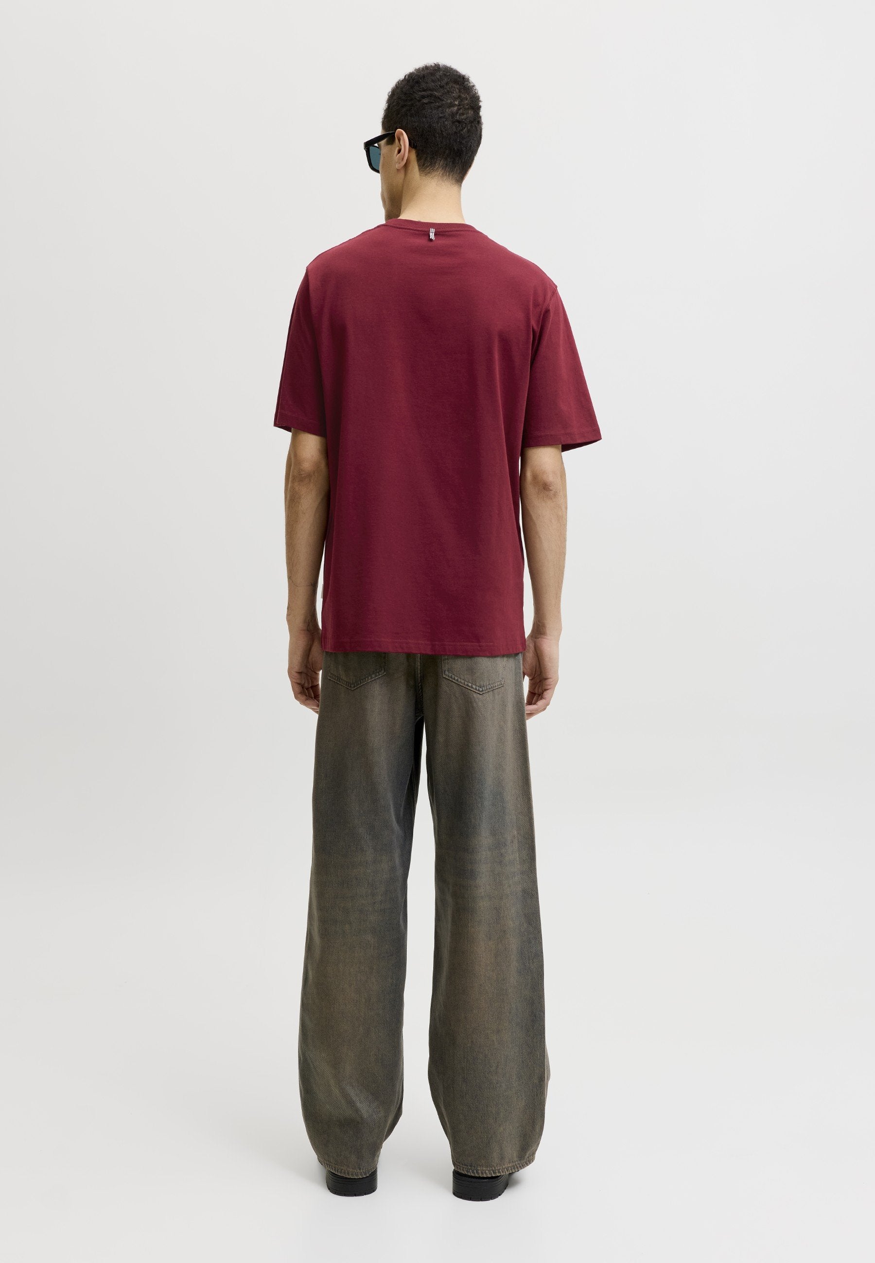 JORCATSKILLS MINIMAL TEE CREW NECK - Basic T-shirt - cabernet