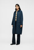 FLAG QUILTED PADDED OVERSIZED LONGLINE COAT - Winter coat - dark night navy