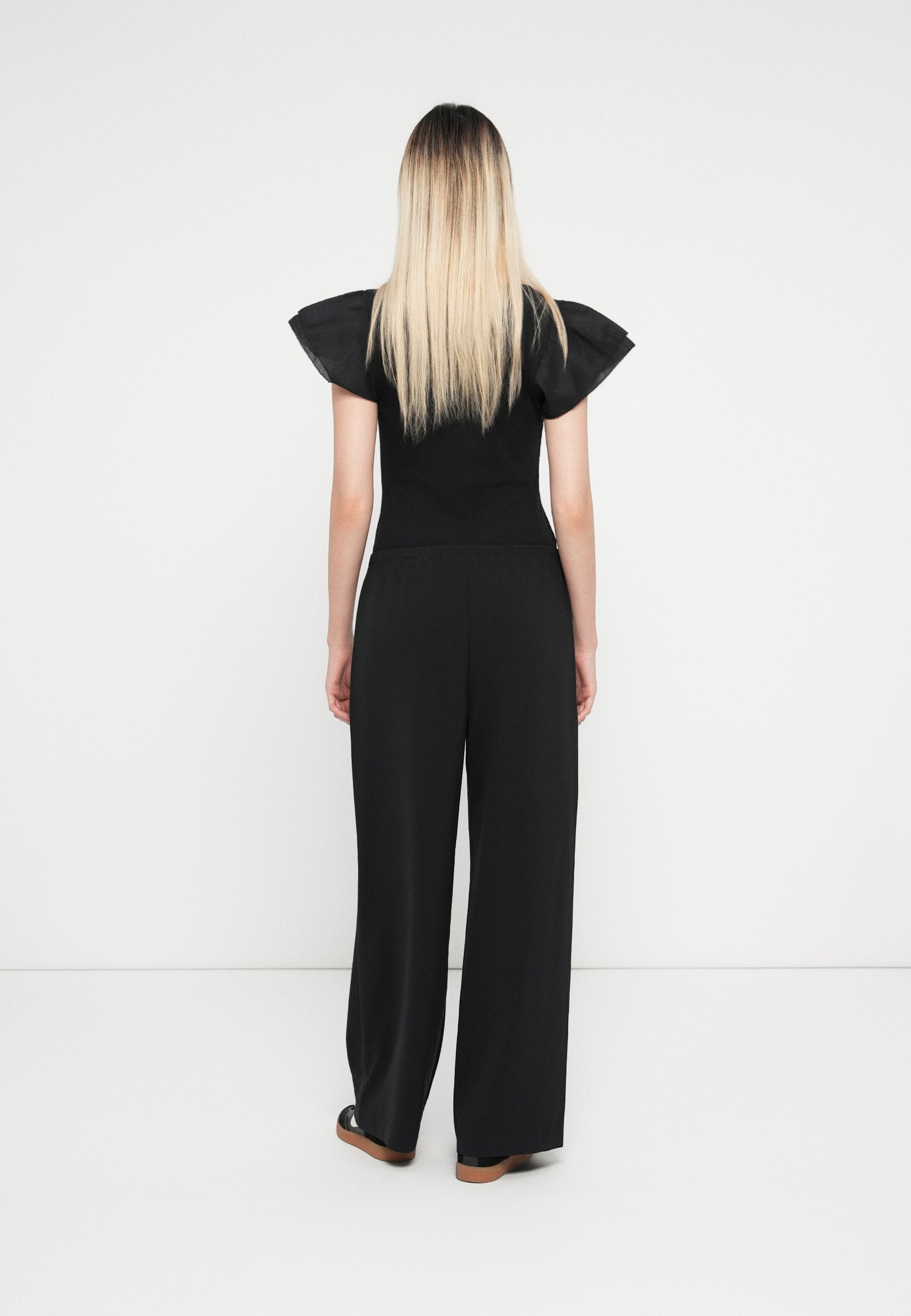 PANTALON LARGE FLUIDE - Pantalon - noir