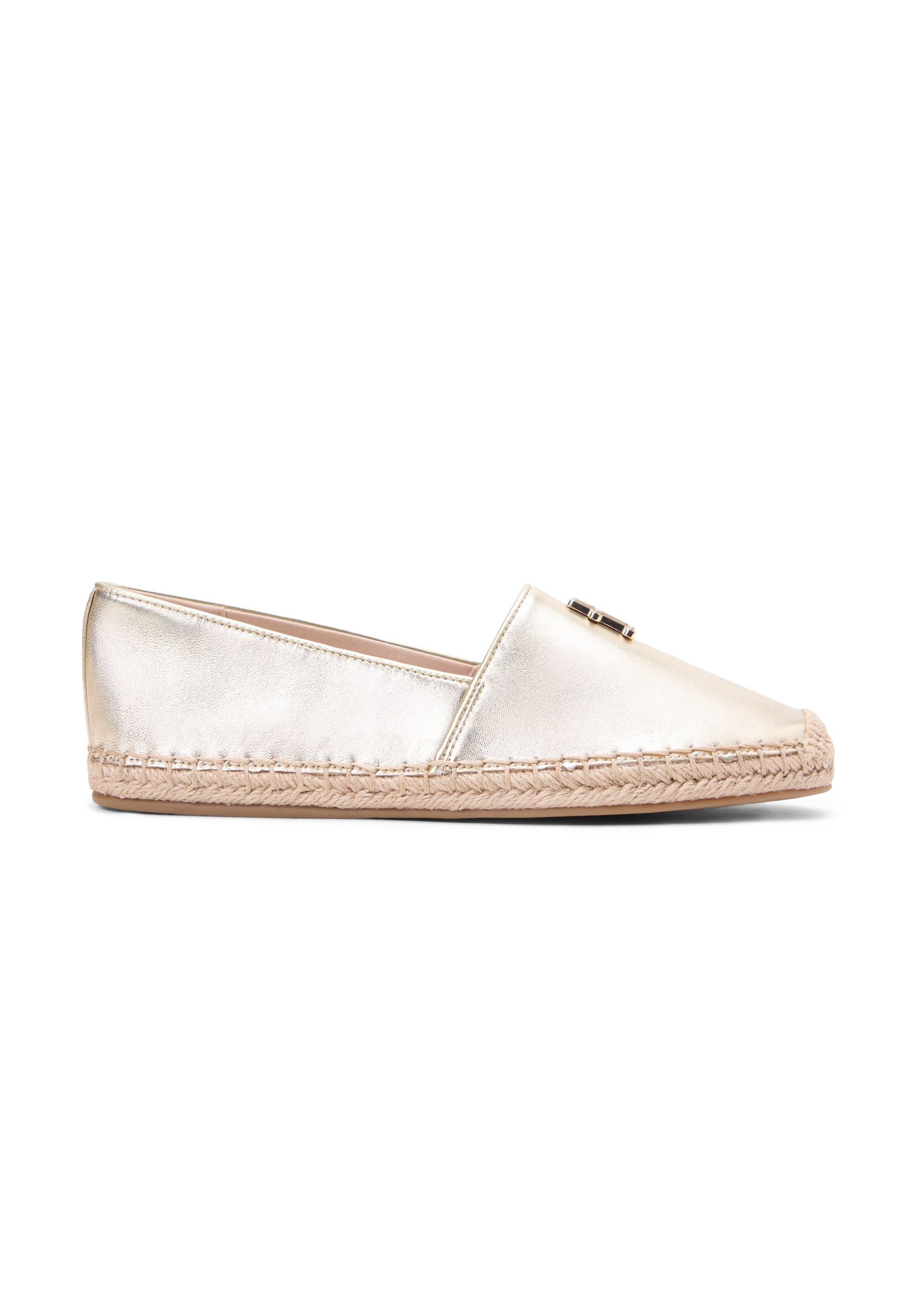TH MONOGRAM METALLIC LEATHER ESPADRILLES - Espadrilles - gold-coloured