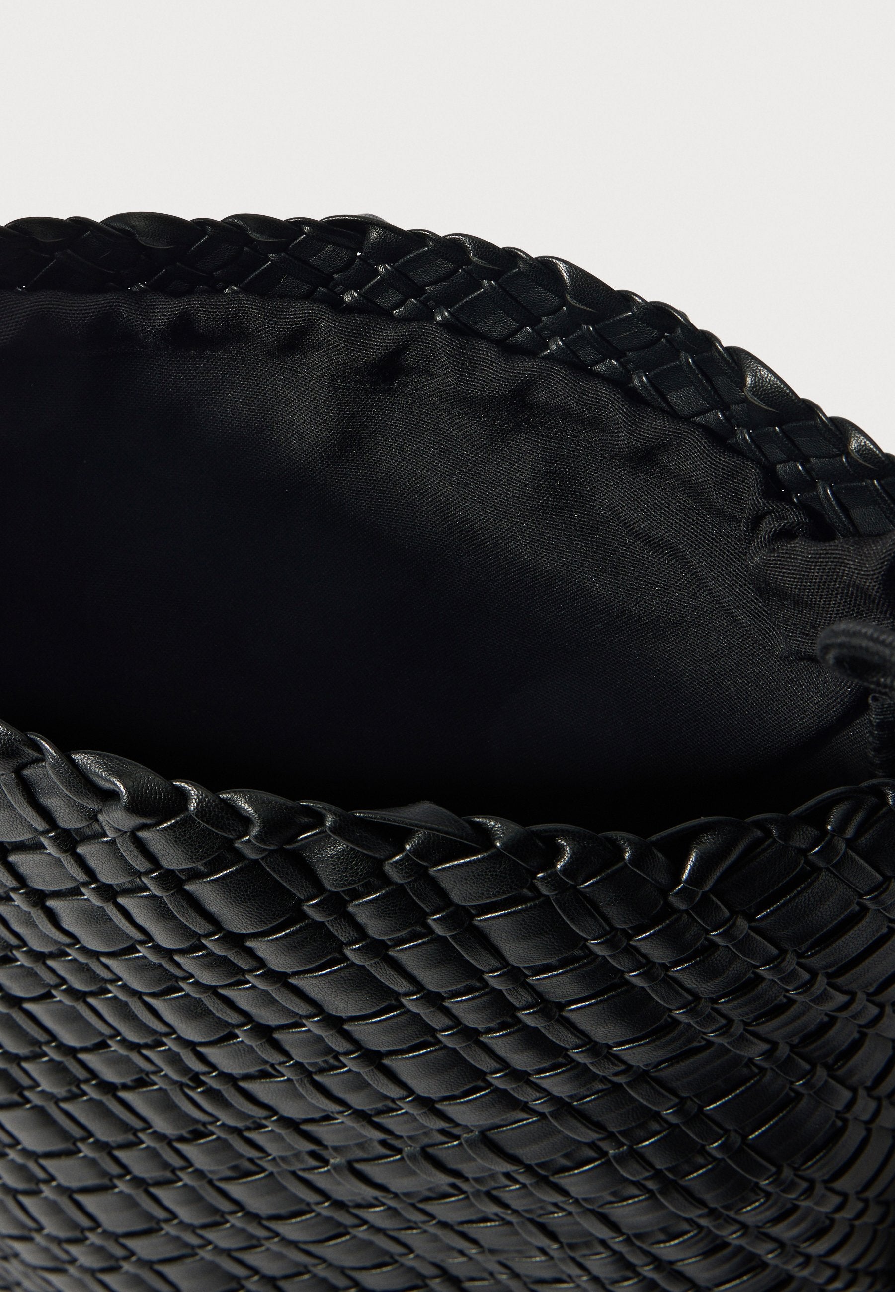 TH MONOGRAM BRAIDED HOBO BAG - Handbag - black
