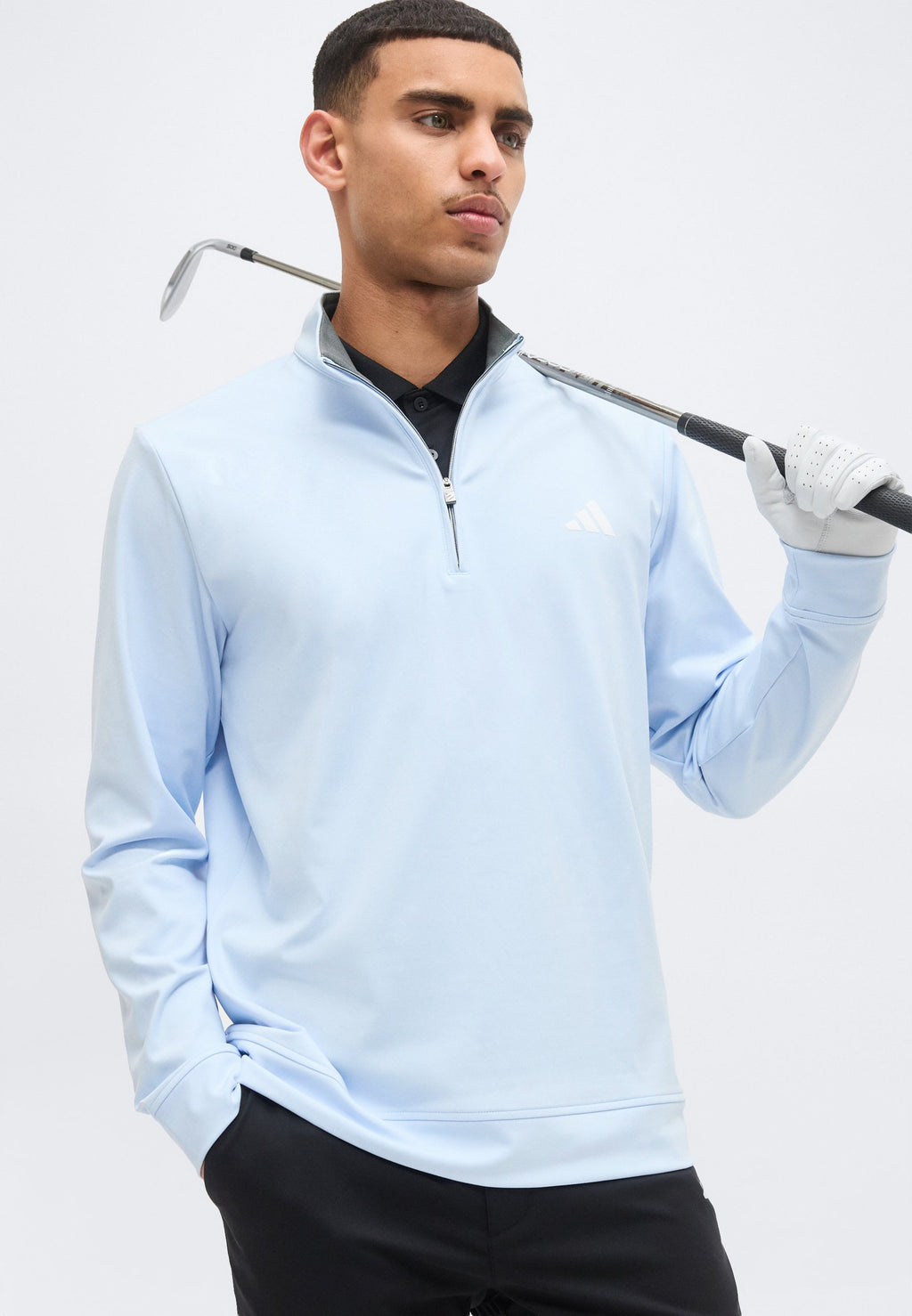 ULTIMATE CLASSIC QUARTER ZIP - Long sleeved top - light blue
