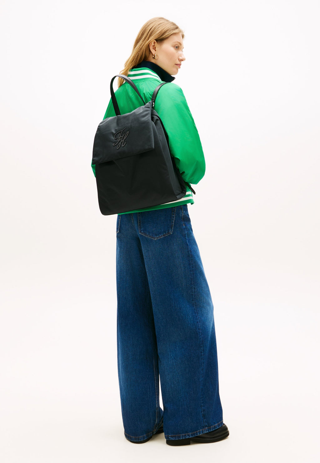 LOGO FLAP BACKPACK - Backpack - black