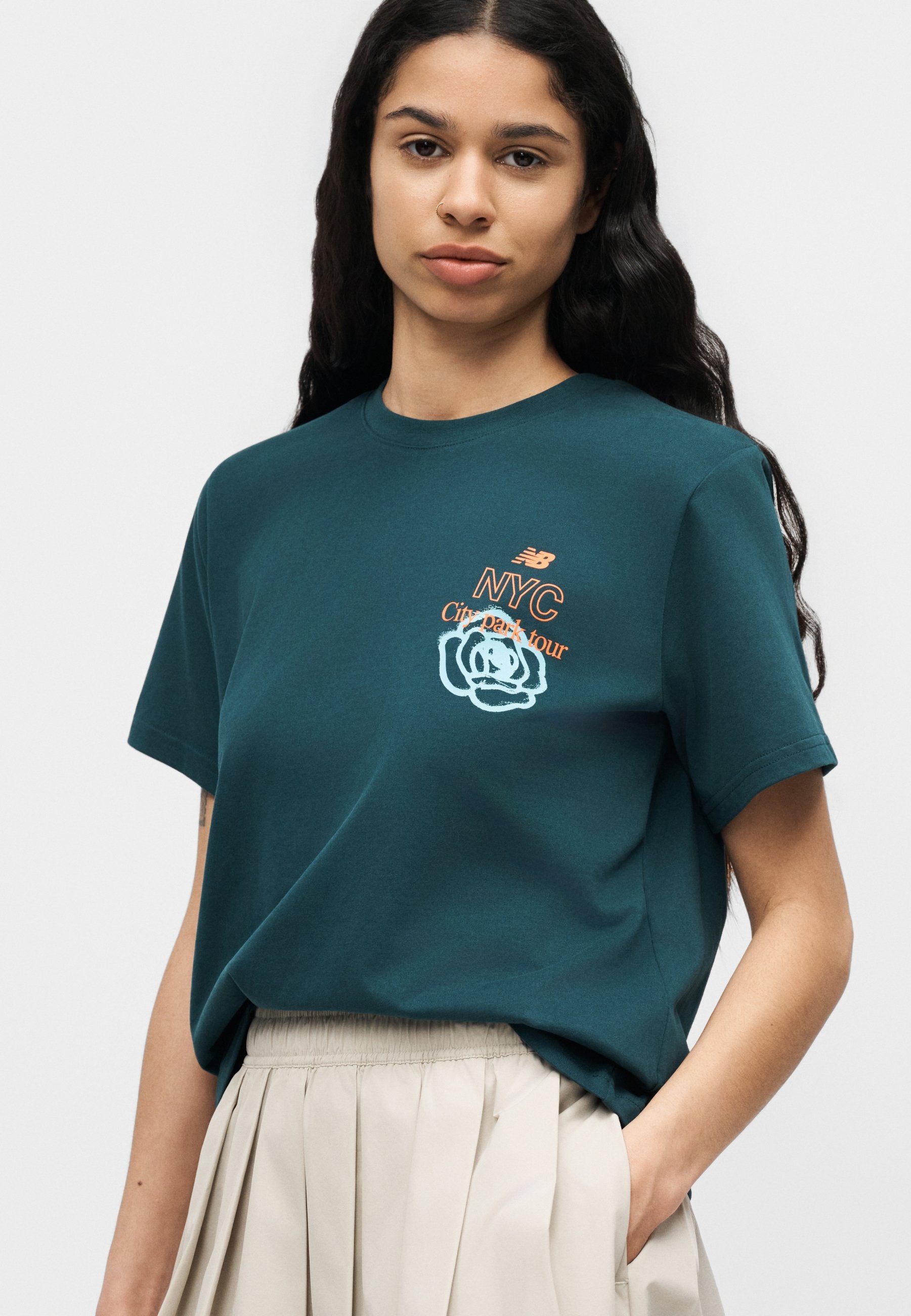 CITY RUN RELAXED - T-shirt imprimé - vert méduse