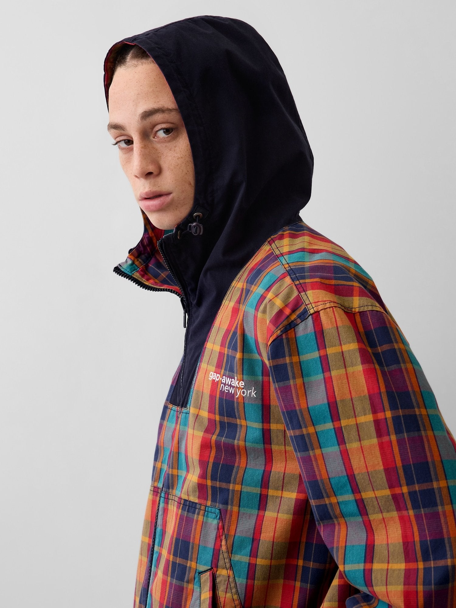GAP AWAKE NY OVERSIZED REVERSIBLE CANVAS JACKET - Summer jacket - green multi