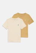 MONOGRAM 2 PACK UNISEX - Basic T-shirt - sandy beige/whitecap grey