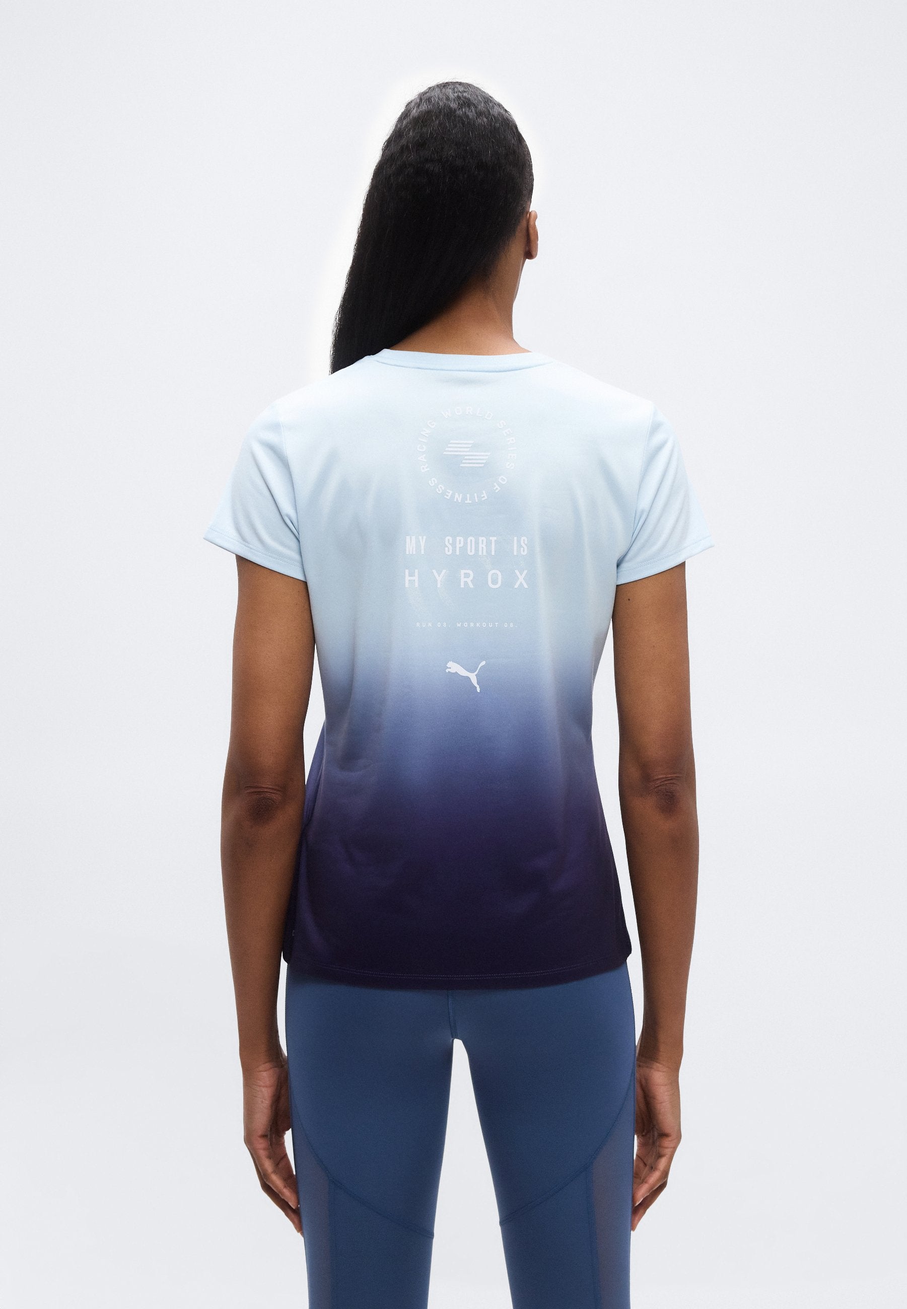 X HYROX GRAPHIC TEE - Sports T-shirt - lucite-deep plum