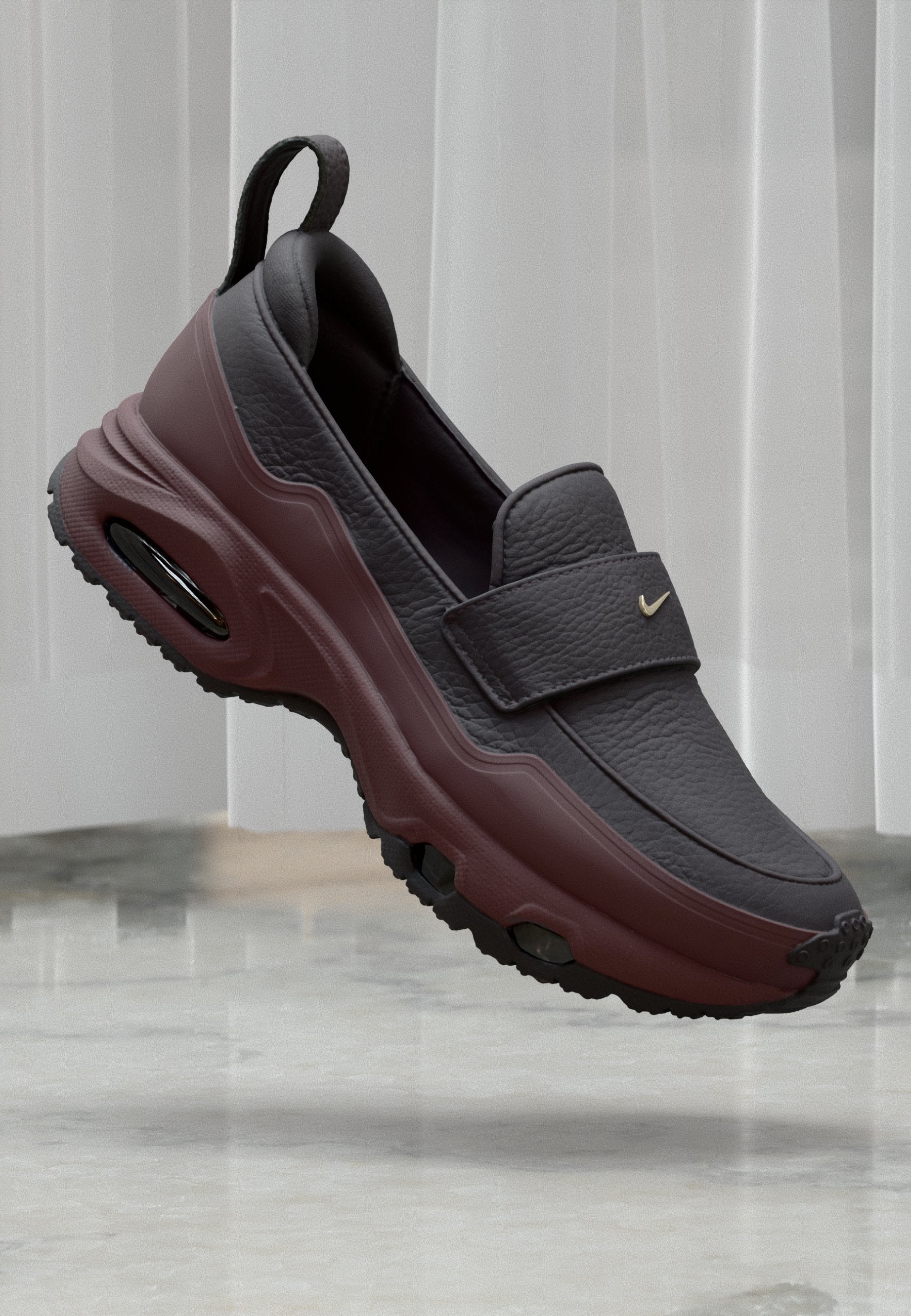 AIR MAX PHENOMENA - Slip-ons - burgundy crush/metallic silver-coloured/burgundy ash/black/pink foam