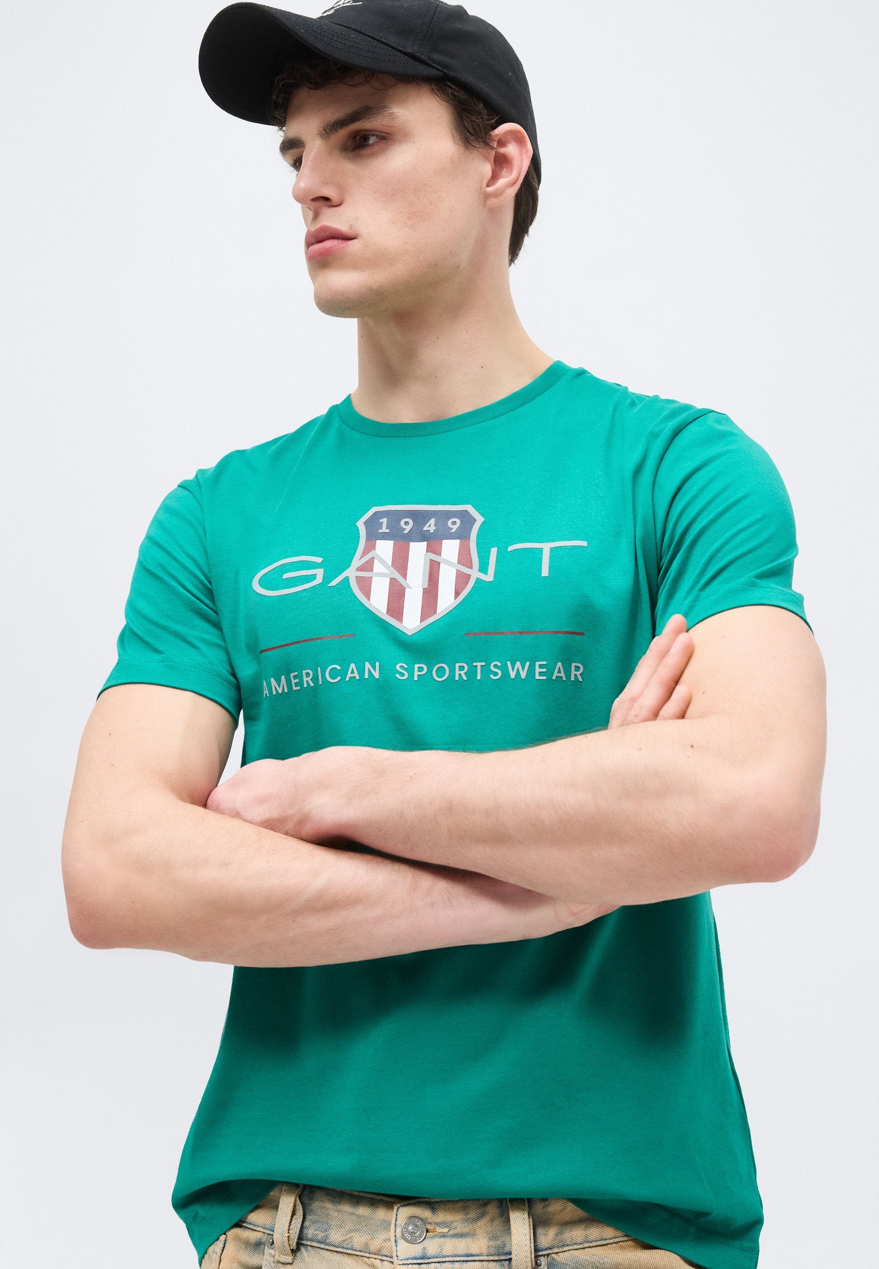 REG ARCHIVE SHIELD SS T-SHIRT - Print T-shirt - teal