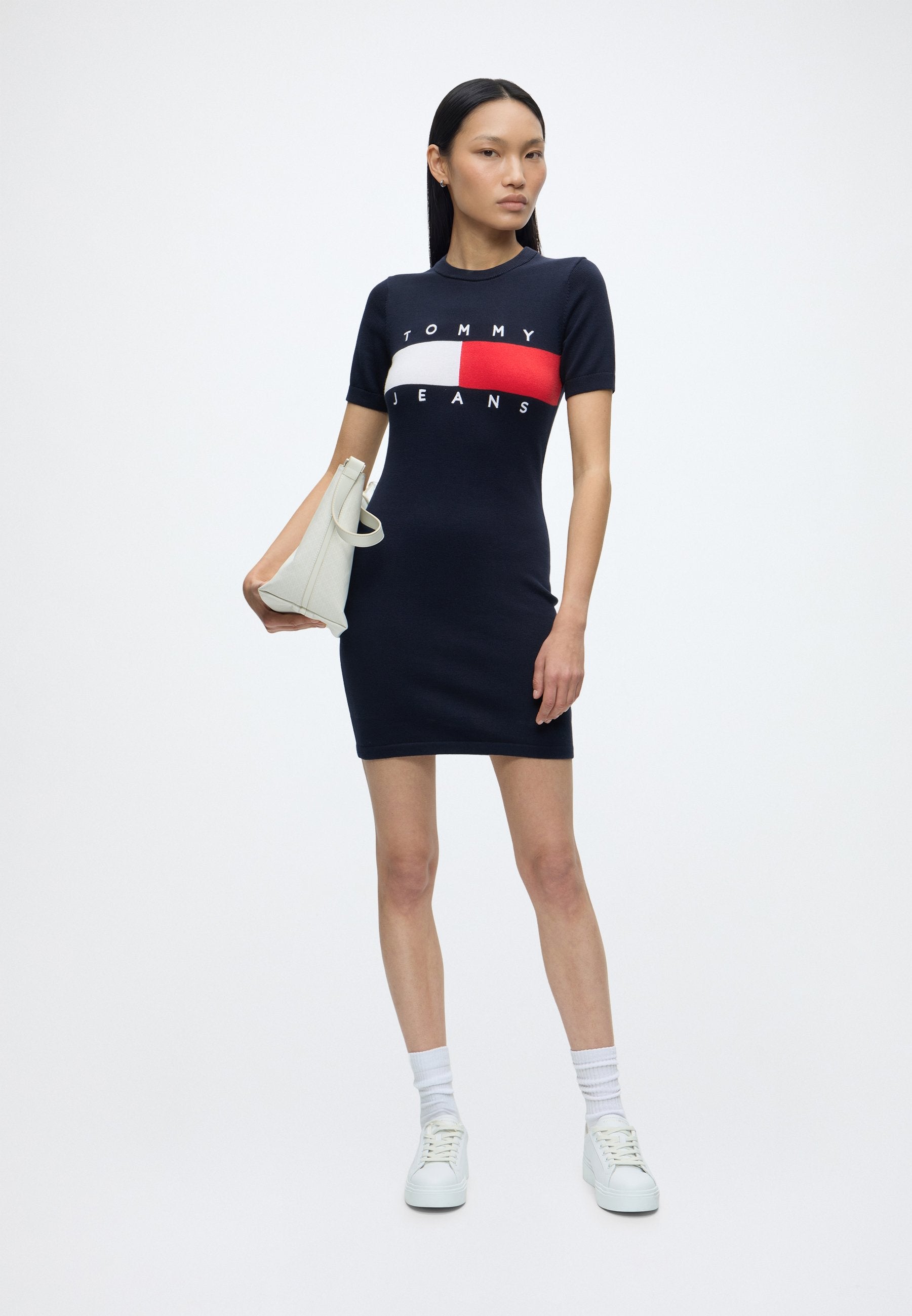 FLAG SWEATER DRESS - T-Shirt Dress - dark night navy