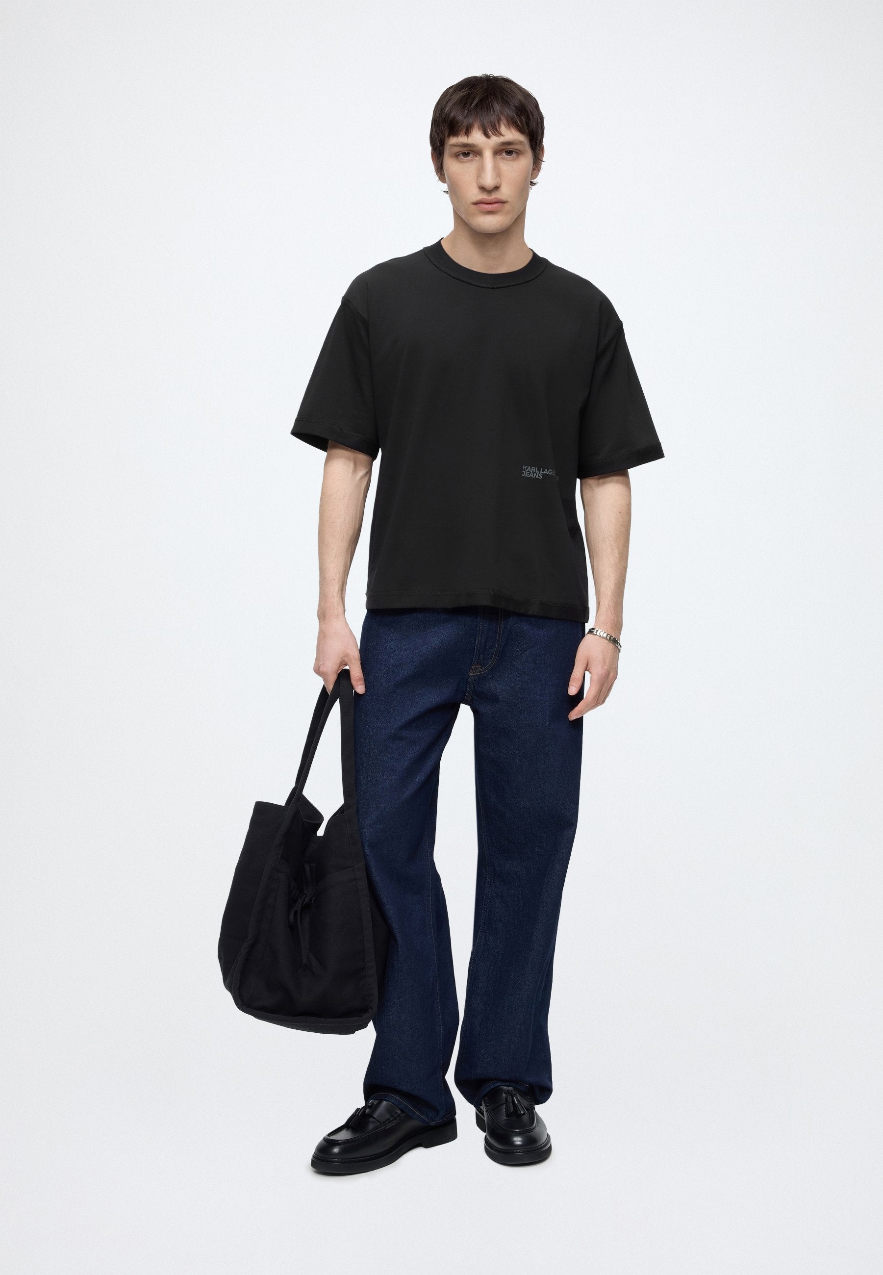 INSIDE OUT BOXY  - Basic T-shirt - black