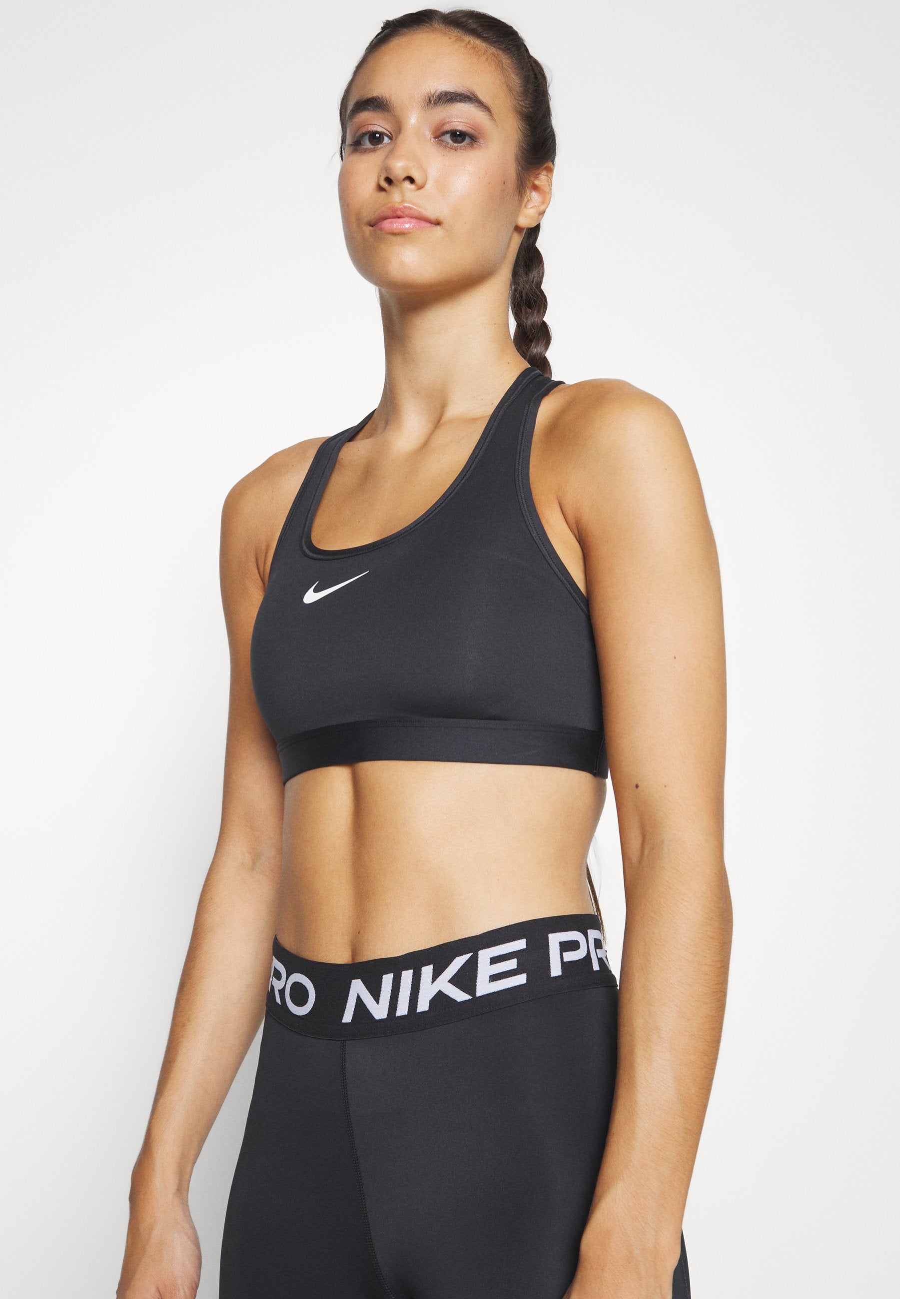 BRA - Medium support sports bra - black/white