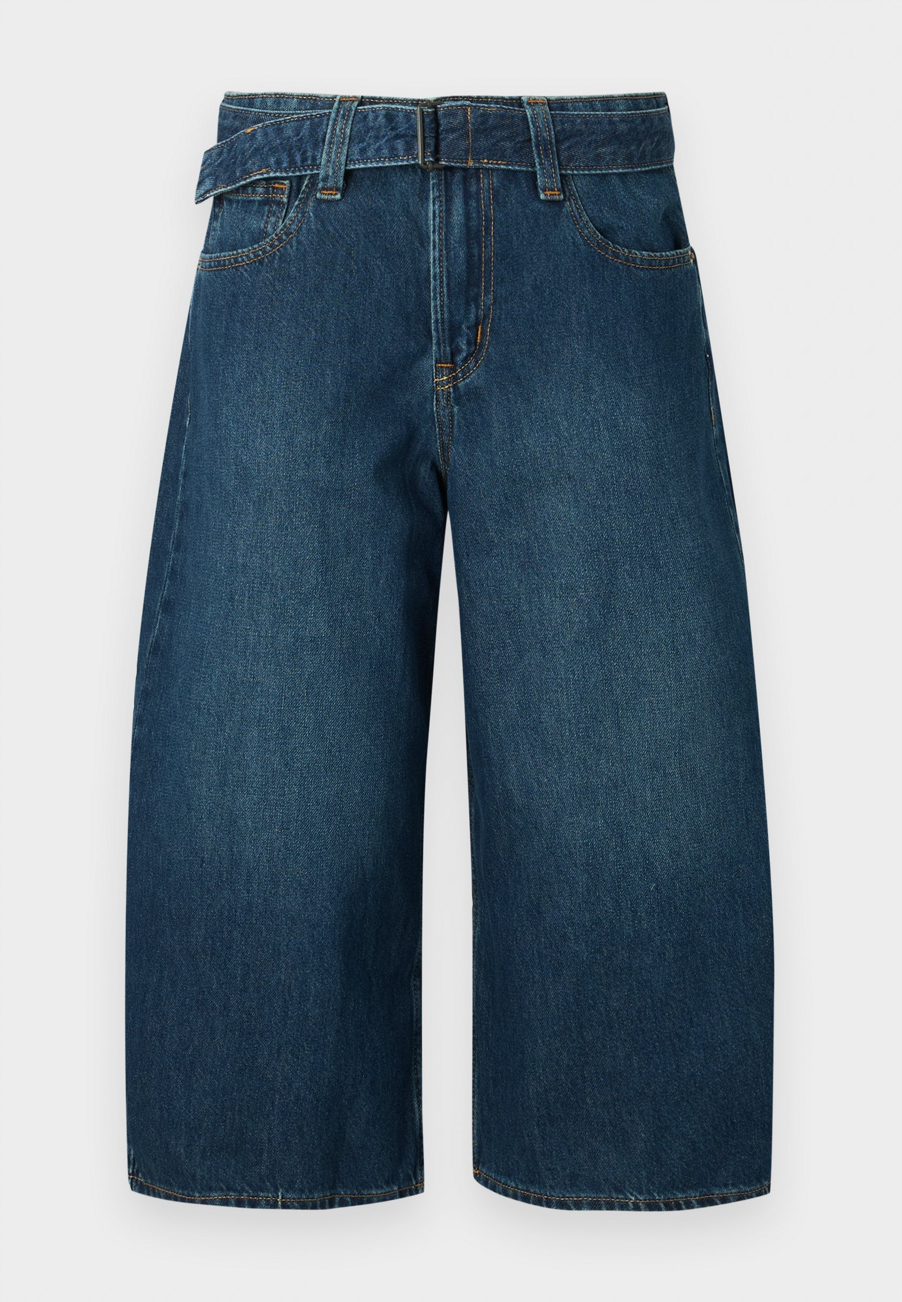 CULOTTE BELT VERA - Denim shorts - dark-blue denim