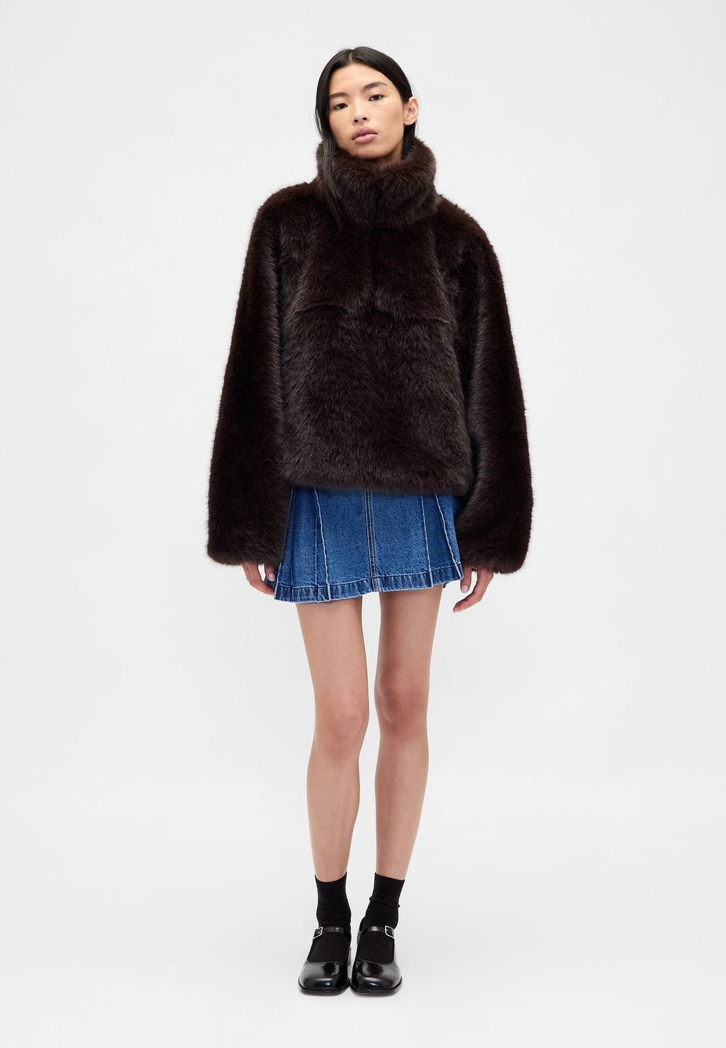 GAP SANDY LIANG VEGAN FUR HALF-ZIP PULLOVER - Fleece jumper - terra brown
