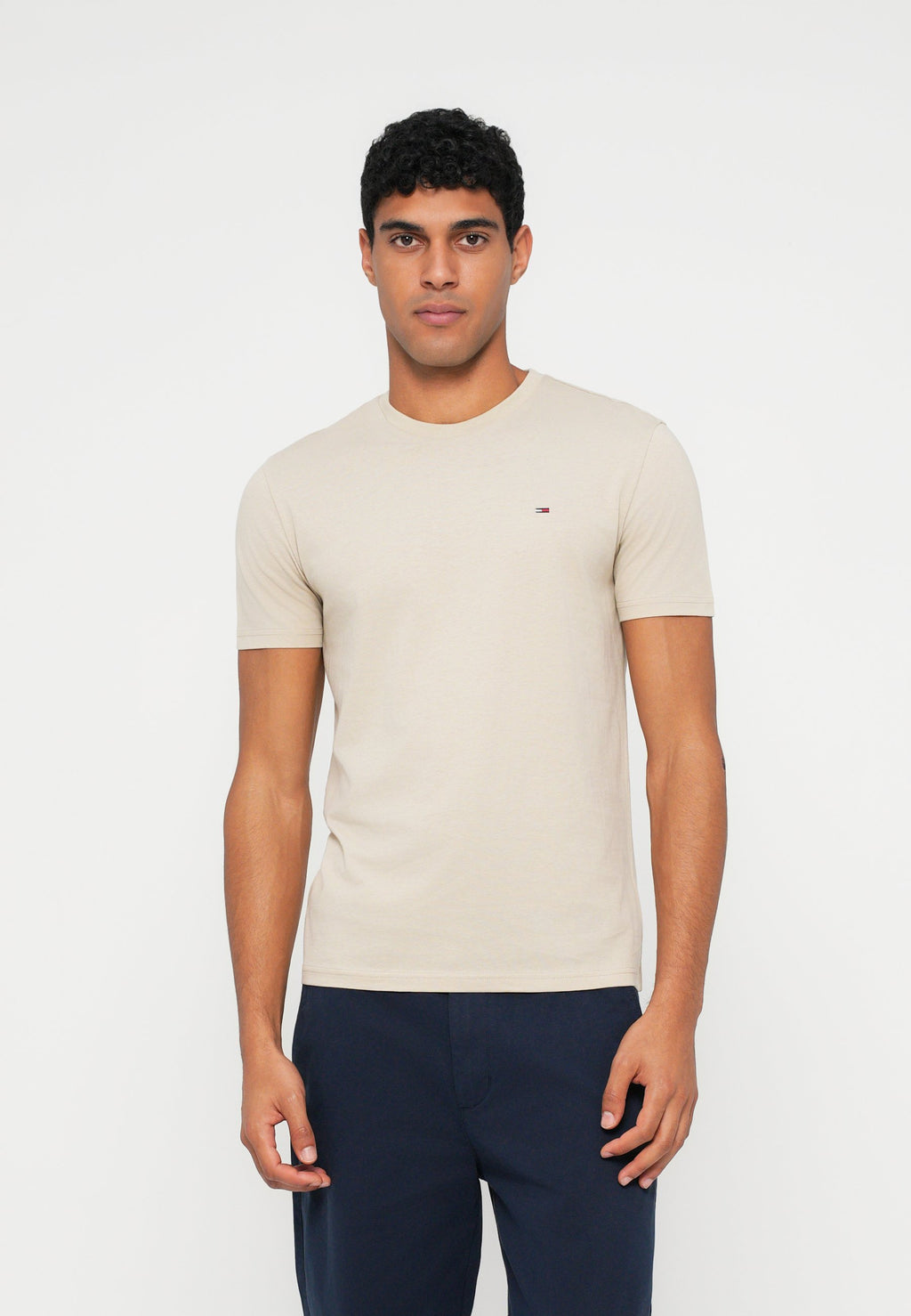 SLIM TEE  - Basic T-shirt - black/gulf sand/ecru