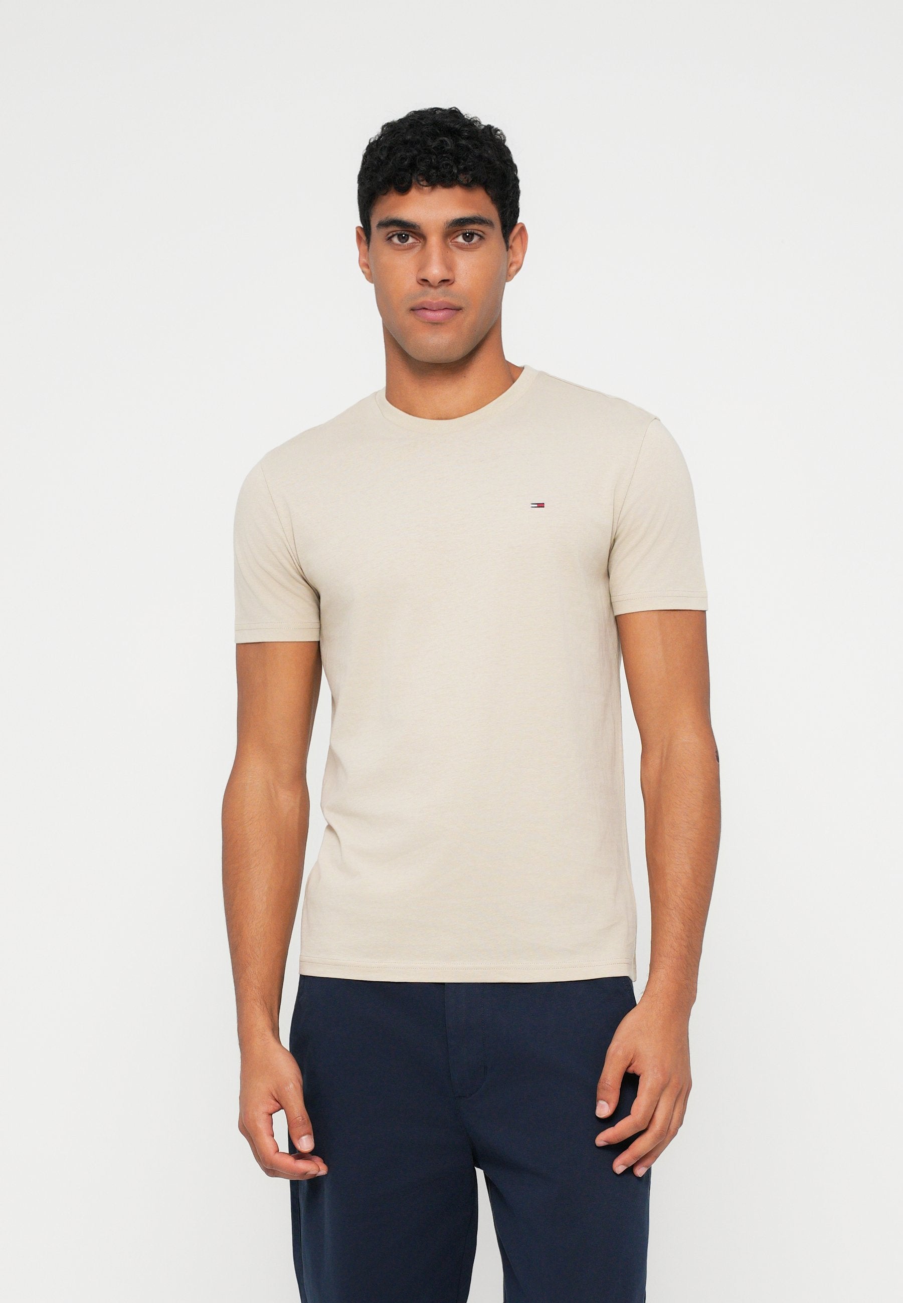 SLIM TEE  - Basic T-shirt - black/gulf sand/ecru