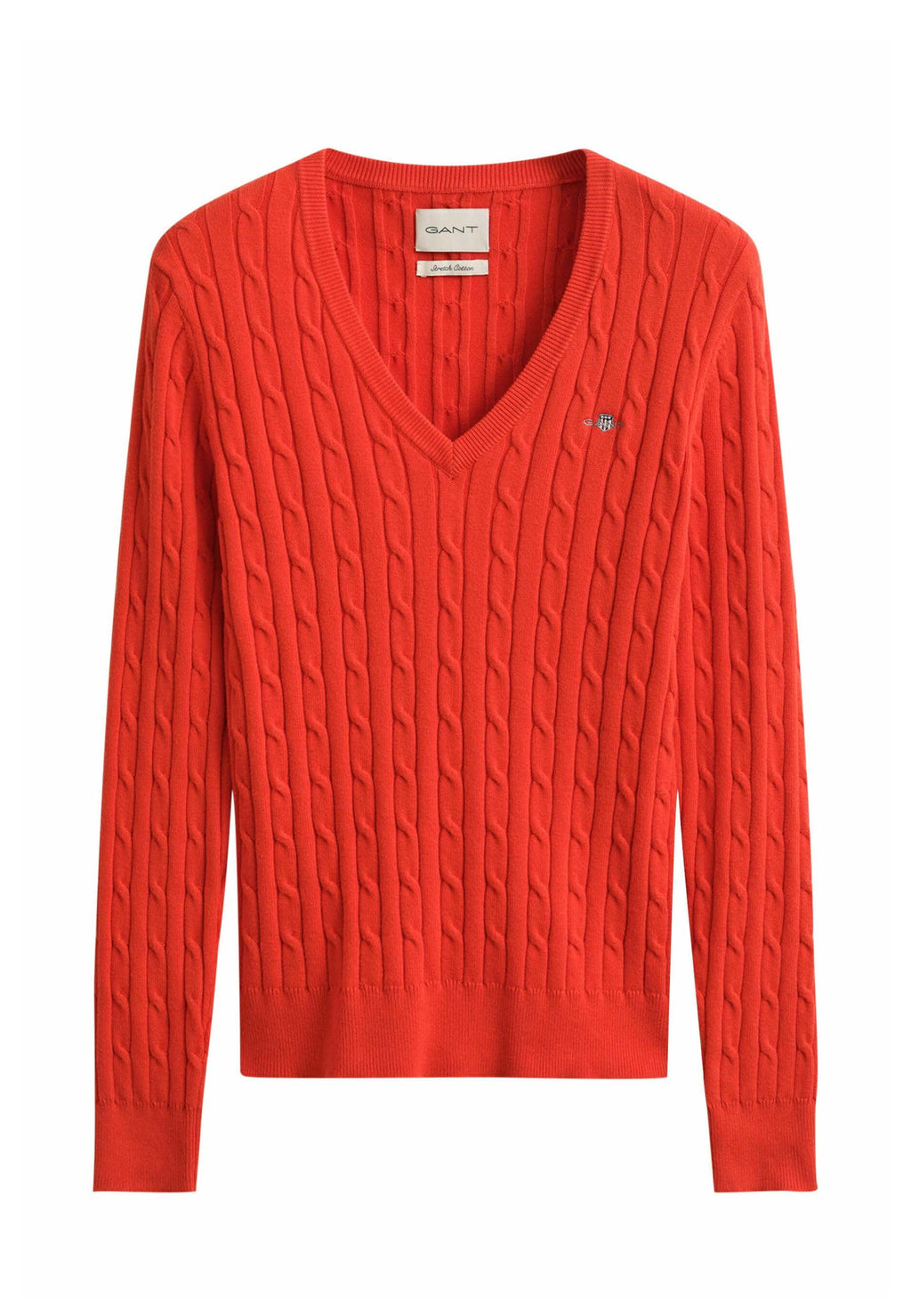 STRETCH CABLE V-NECK - Jumper - perfect red