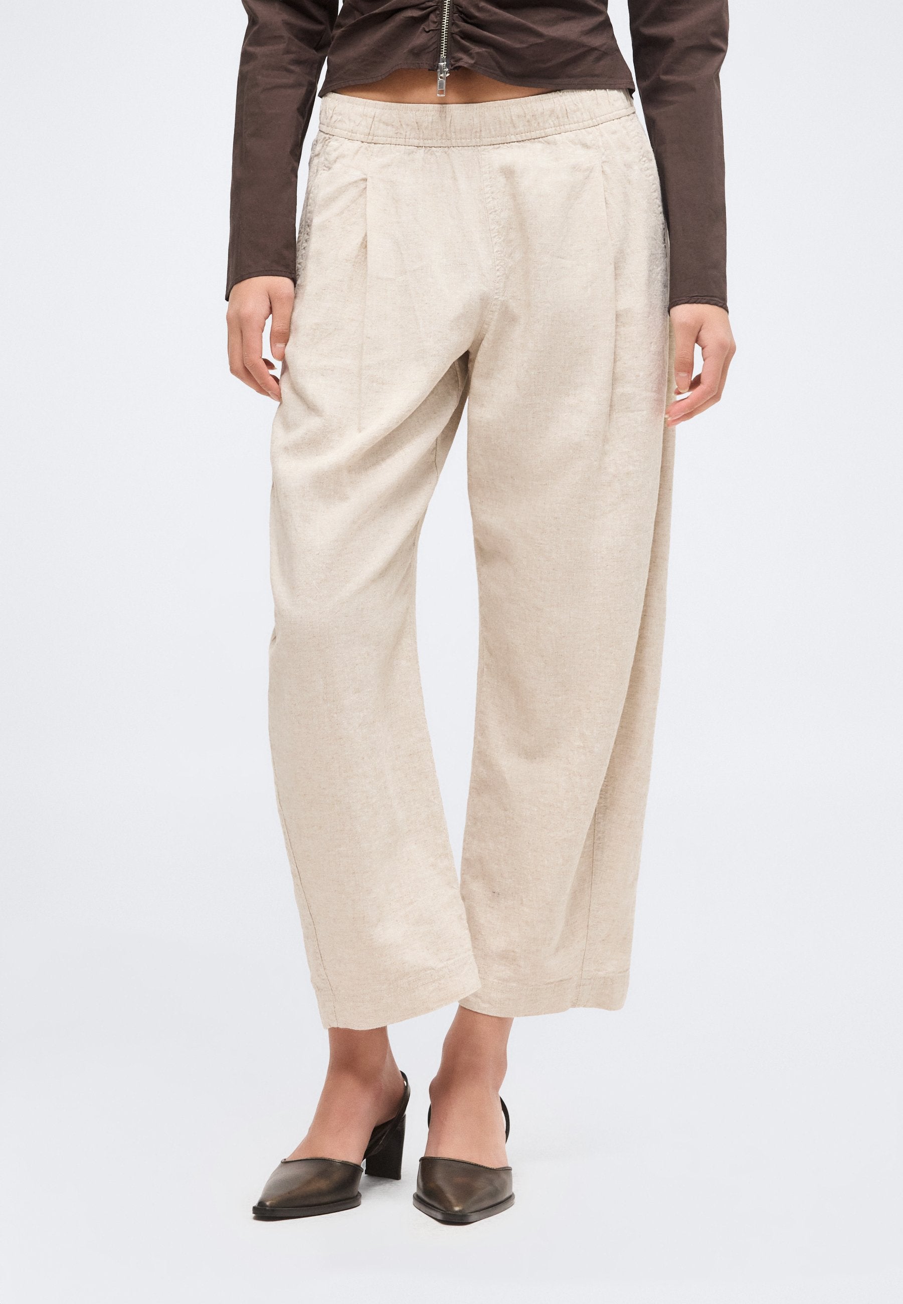 BARREL - Trousers - beige